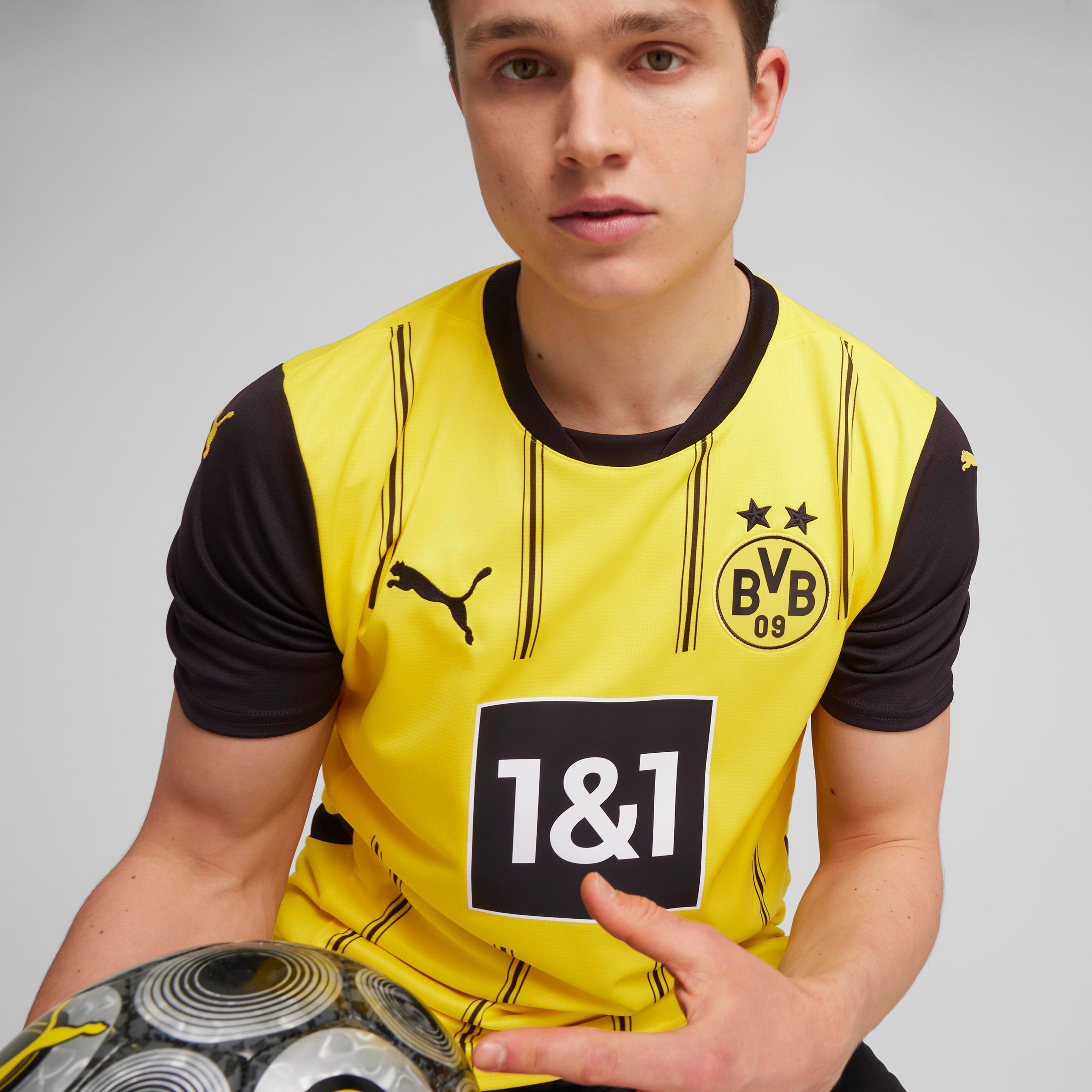 Puma Bourissia Dortmund 2024-25 İç Saha Erkek Sarı Futbol Forması