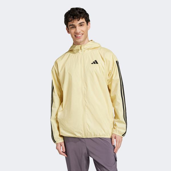adidas Essentials 3 Stripes Windbreaker Erkek Sarı Ceket