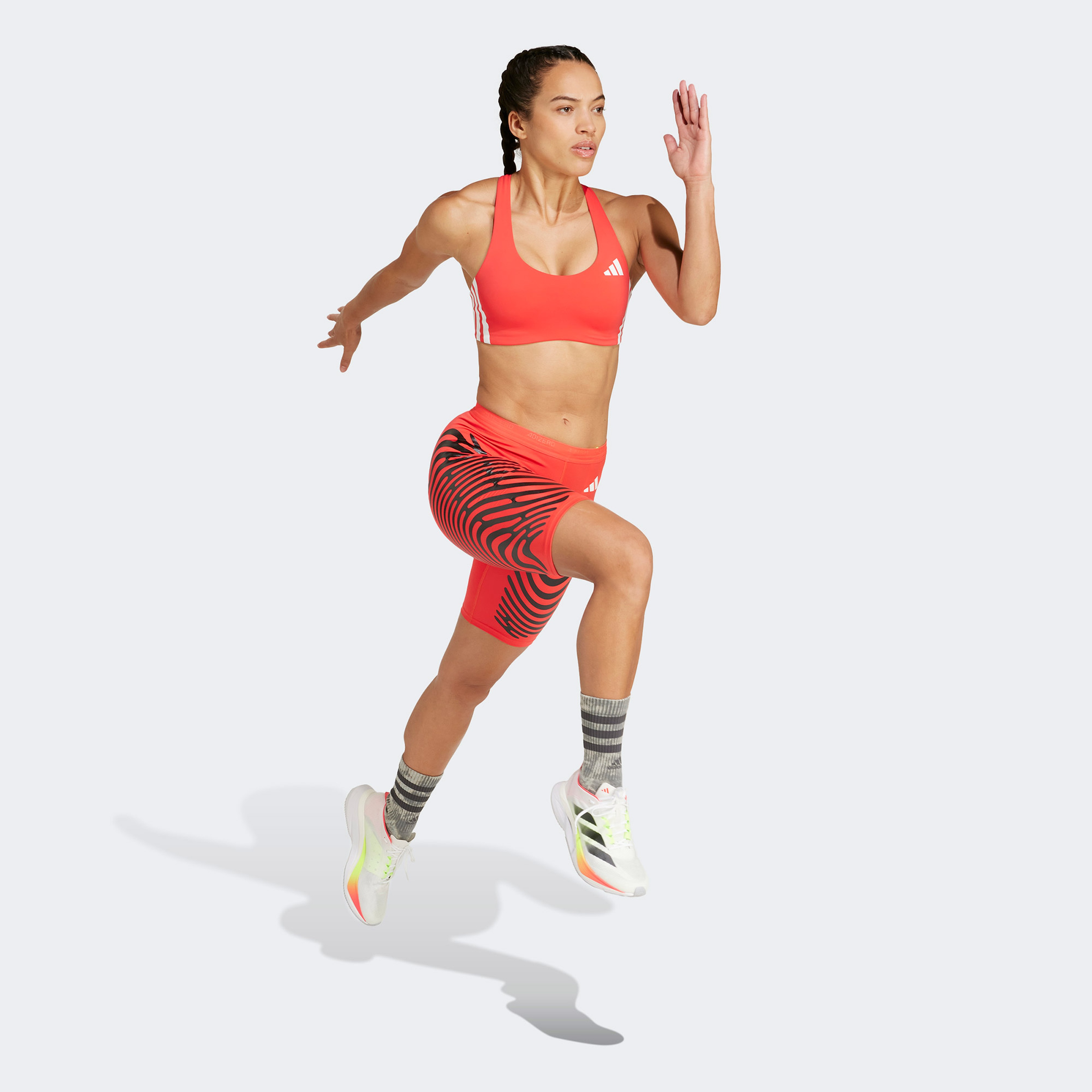 adidas Adizero Control Kadın Kırmızı Koşu Taytı