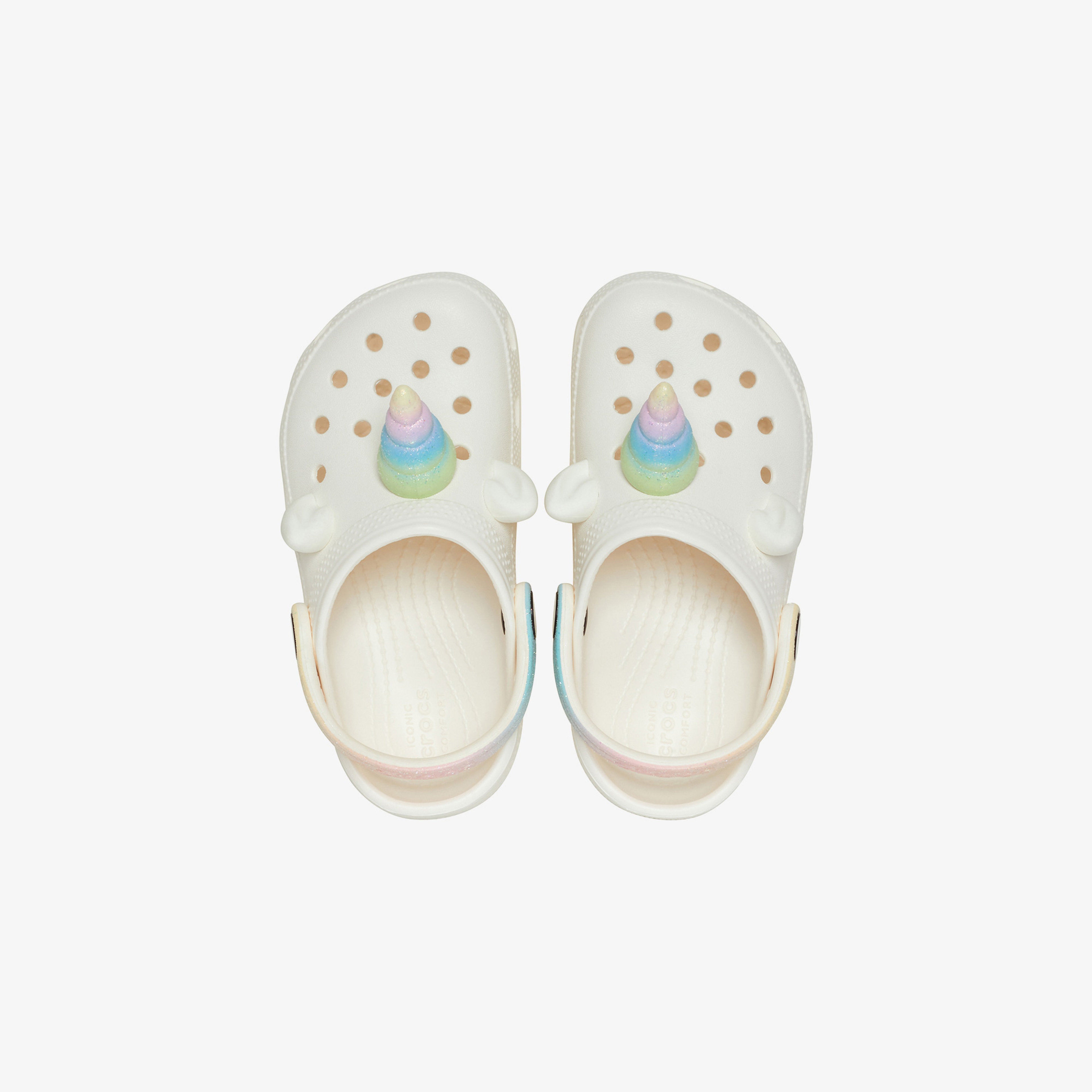 Crocs Classic I AM Rainbow Unicorn Bebek Beyaz Terlik