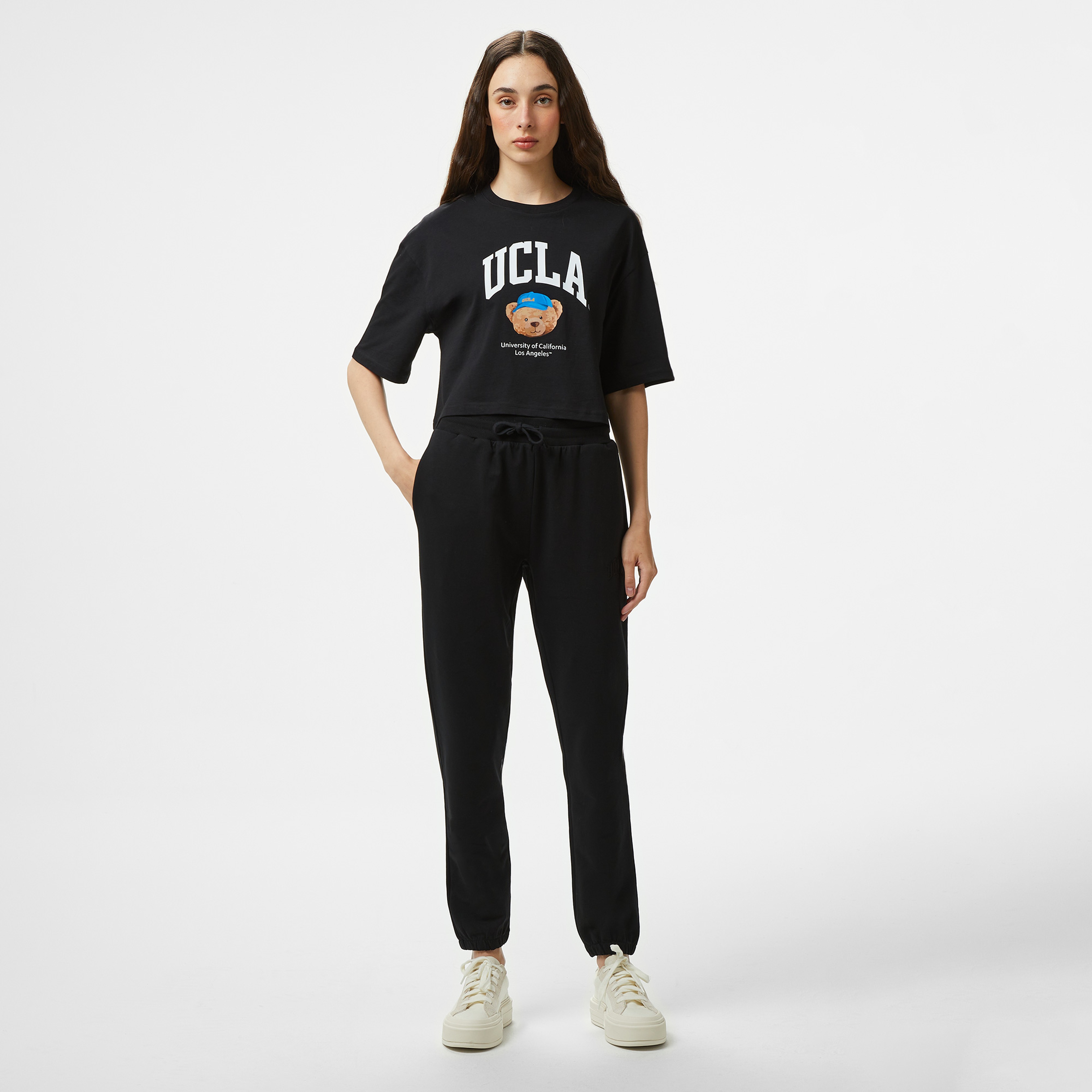 Ucla Regular Fit Kadın Siyah Eşofman Altı