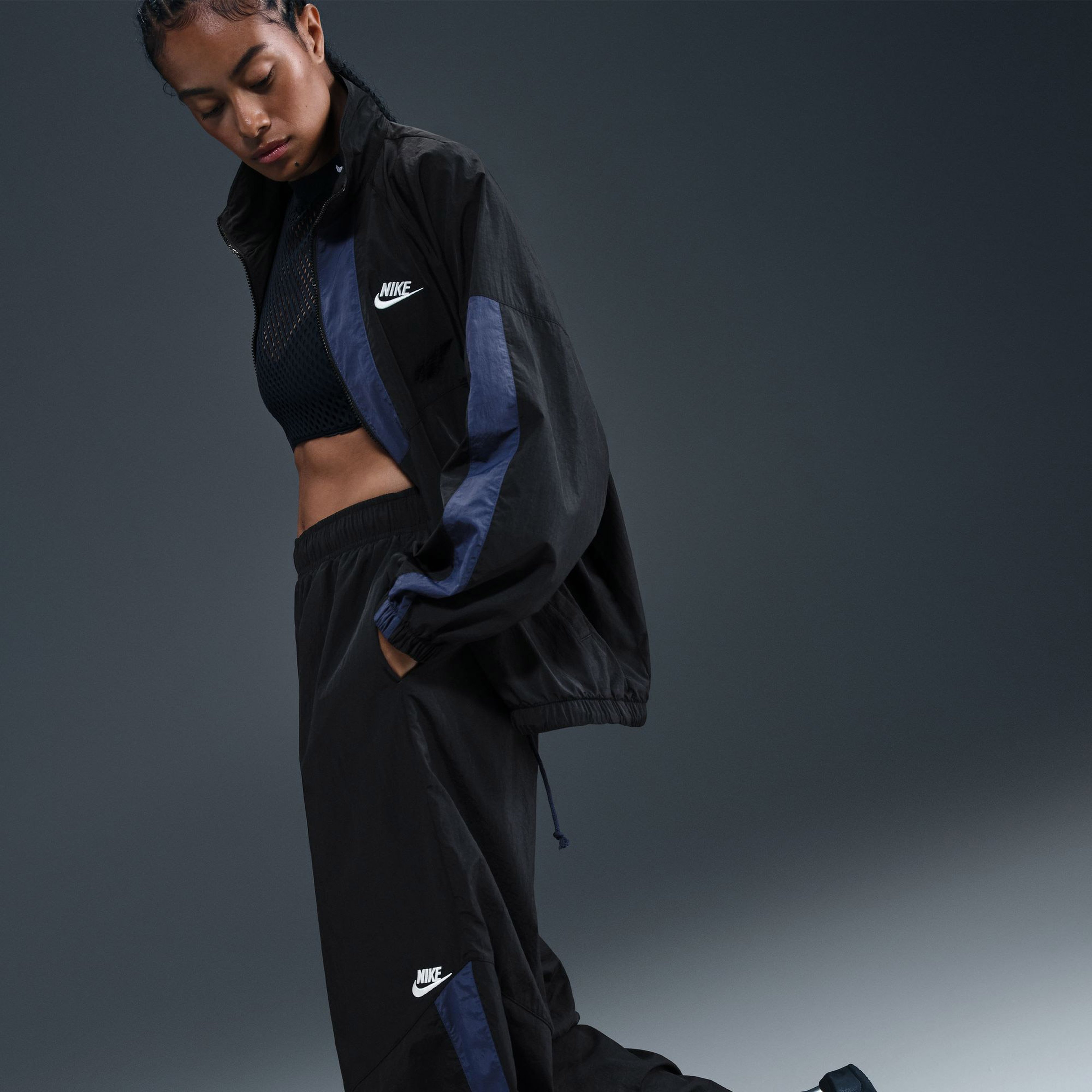 Nike Sportswear Wide Leg Kadın Siyah Eşofman Altı