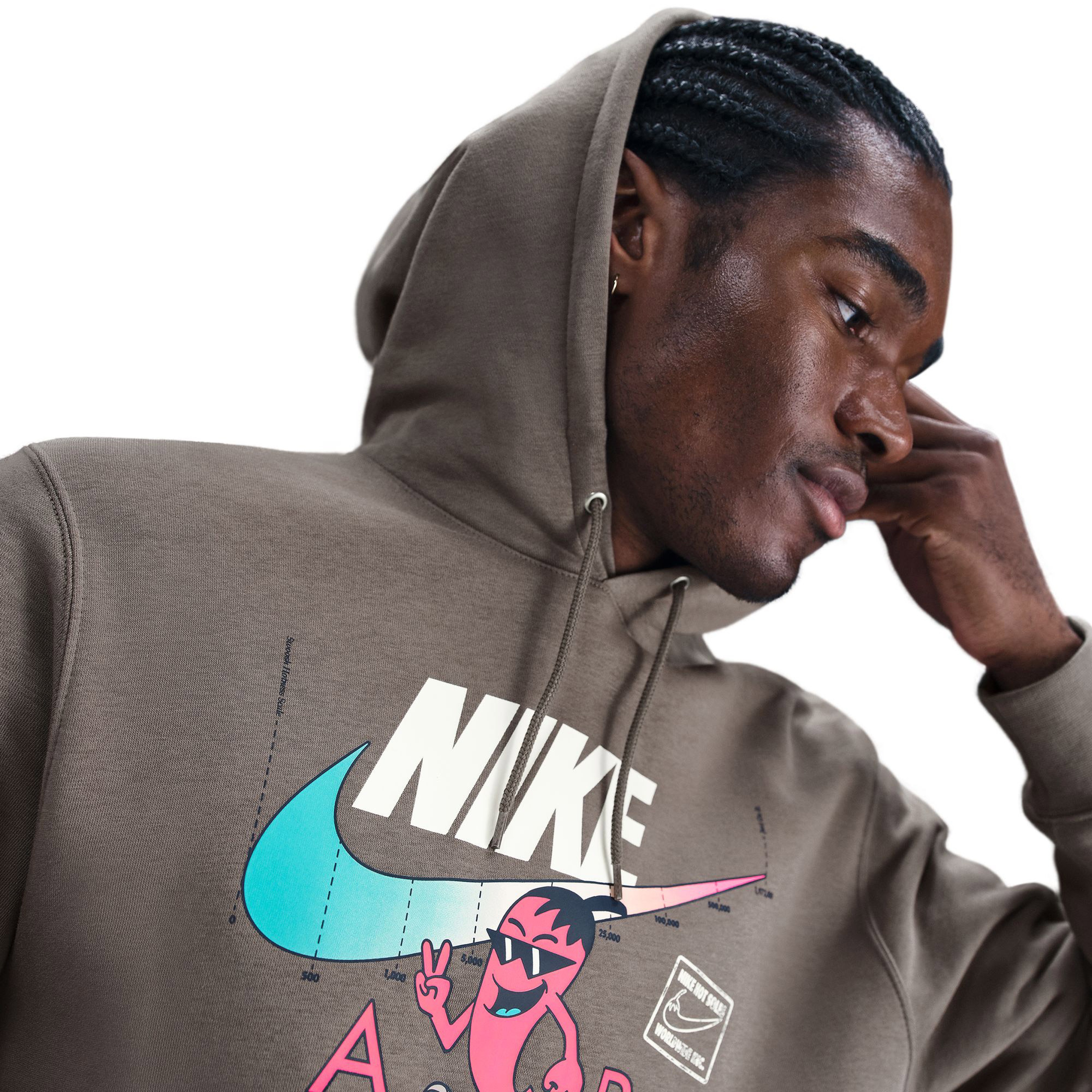Nike Sportswear Club Gfx Erkek Kahverengi Sweatshirt