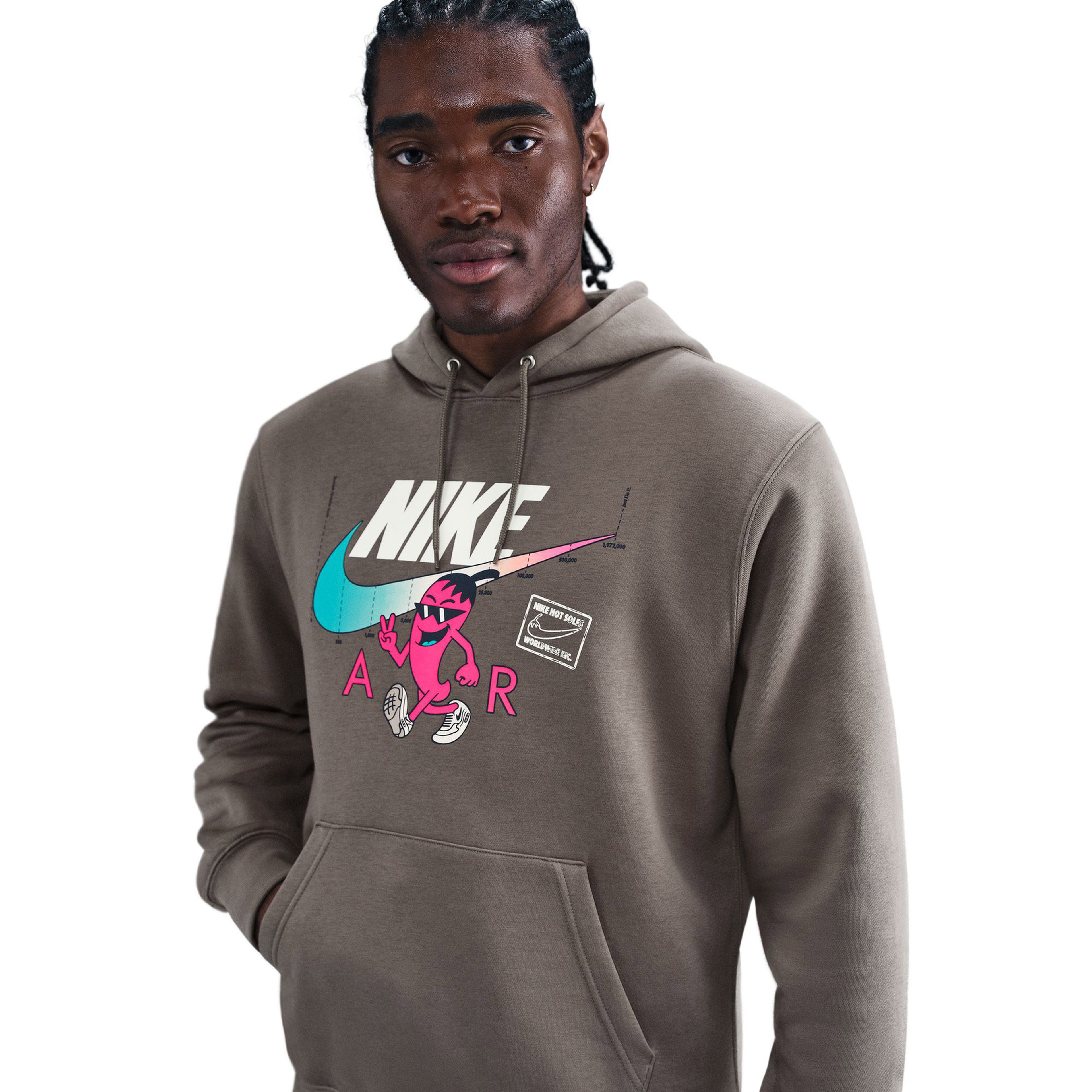 Nike Sportswear Club Gfx Erkek Kahverengi Sweatshirt