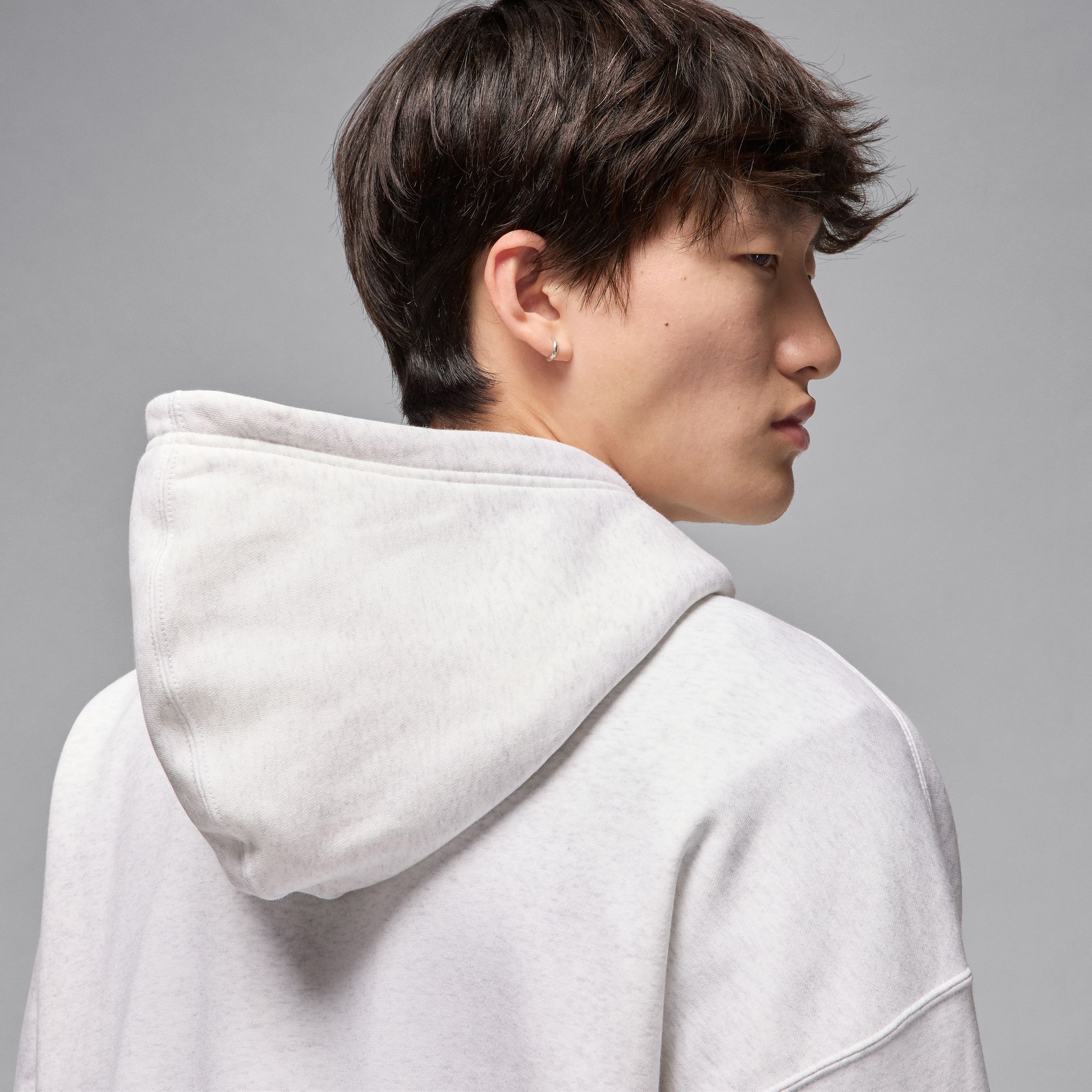 Jordan Brooklyn Oversize Strech Erkek Gri Hoodie