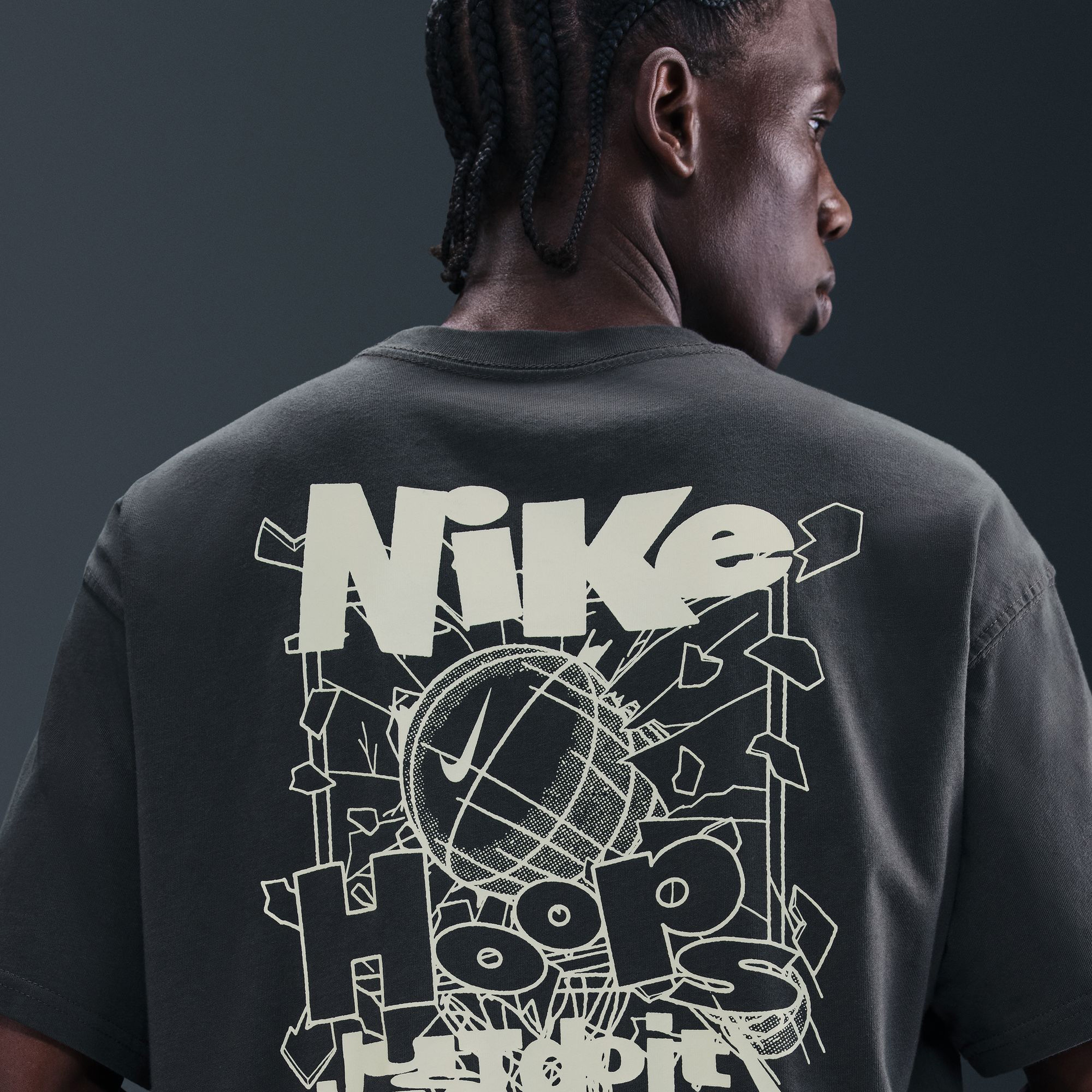 Nike M90 Hoop Erkek Gri T-Shirt