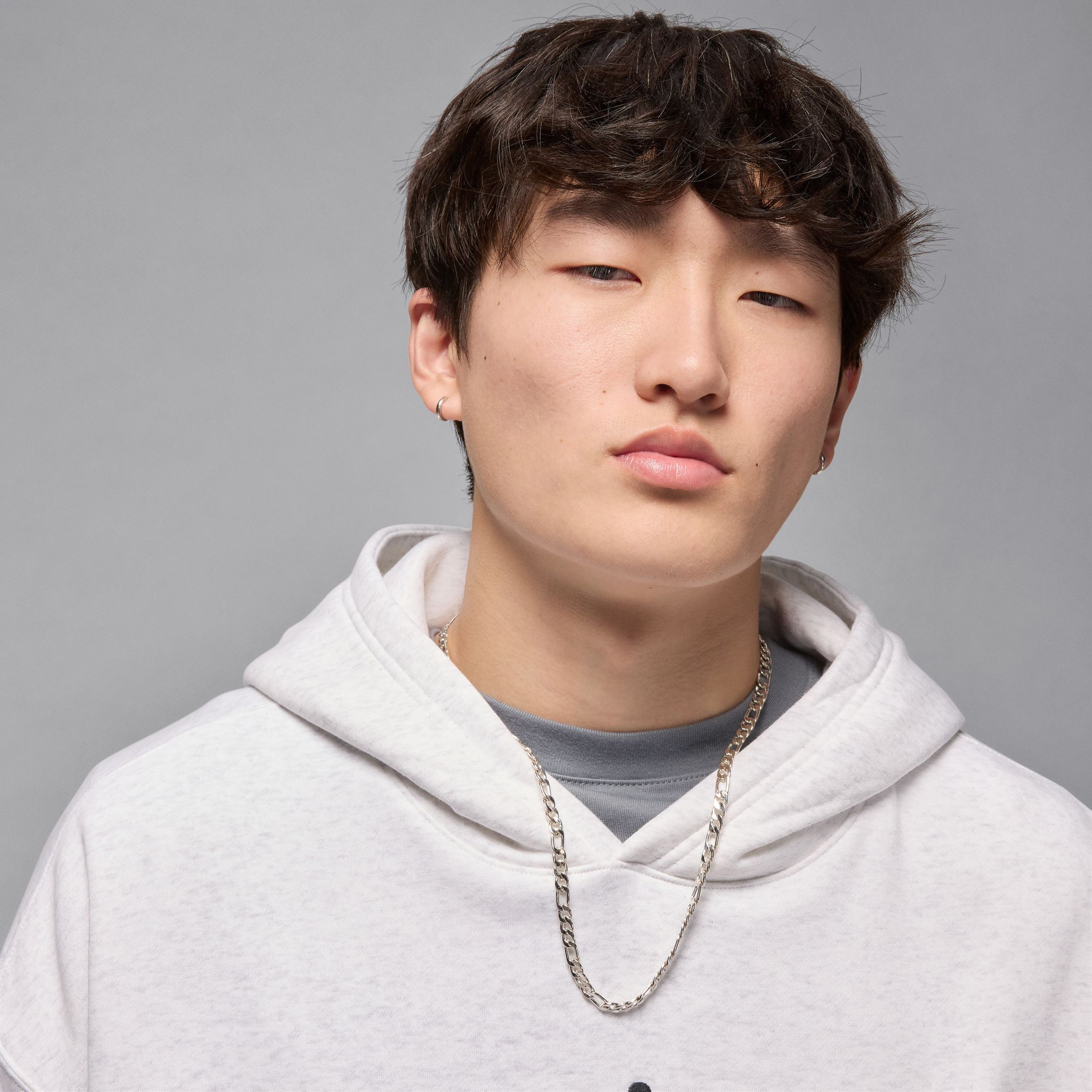 Jordan Brooklyn Oversize Strech Erkek Gri Hoodie