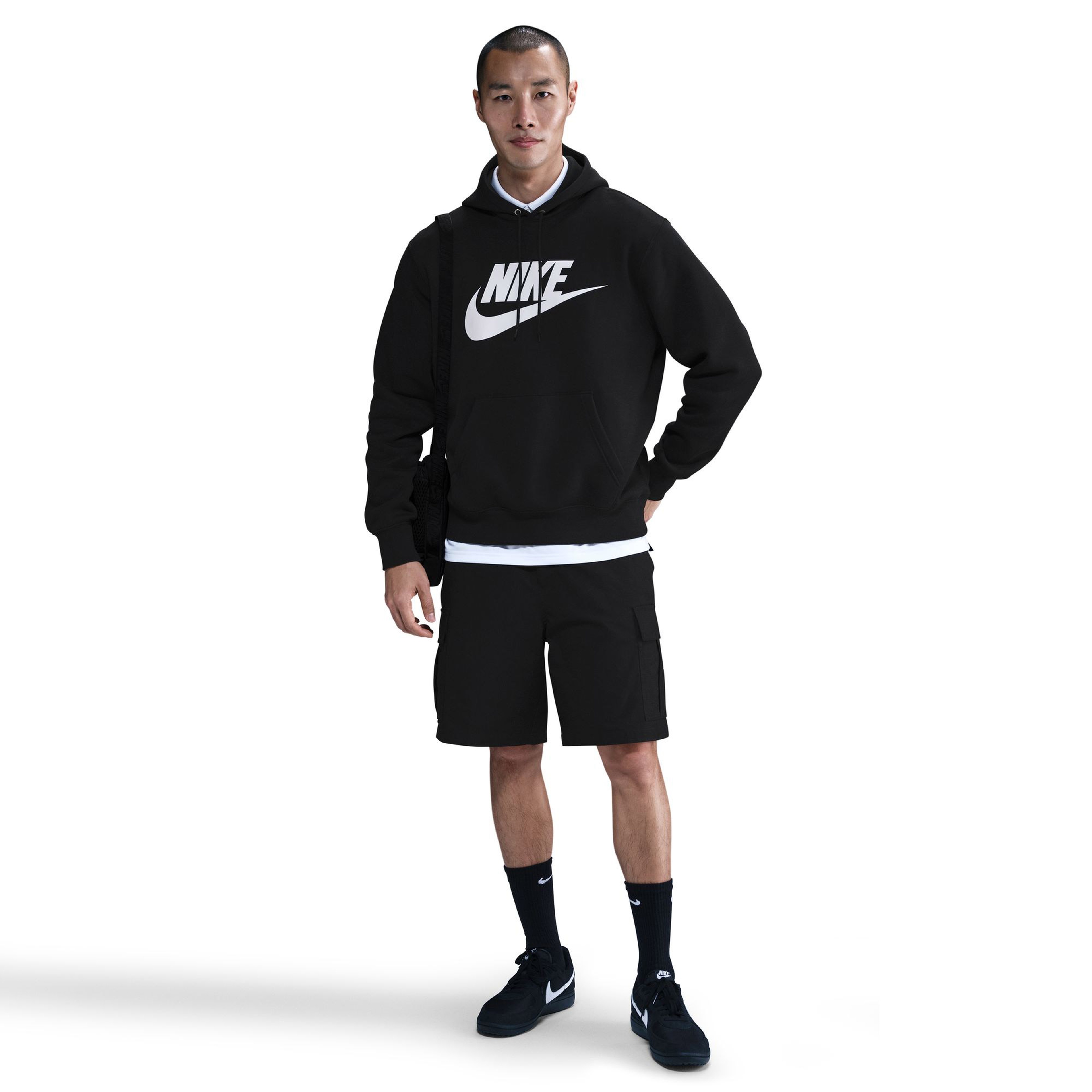 Nike Club Gfx Erkek Siyah Hoodie