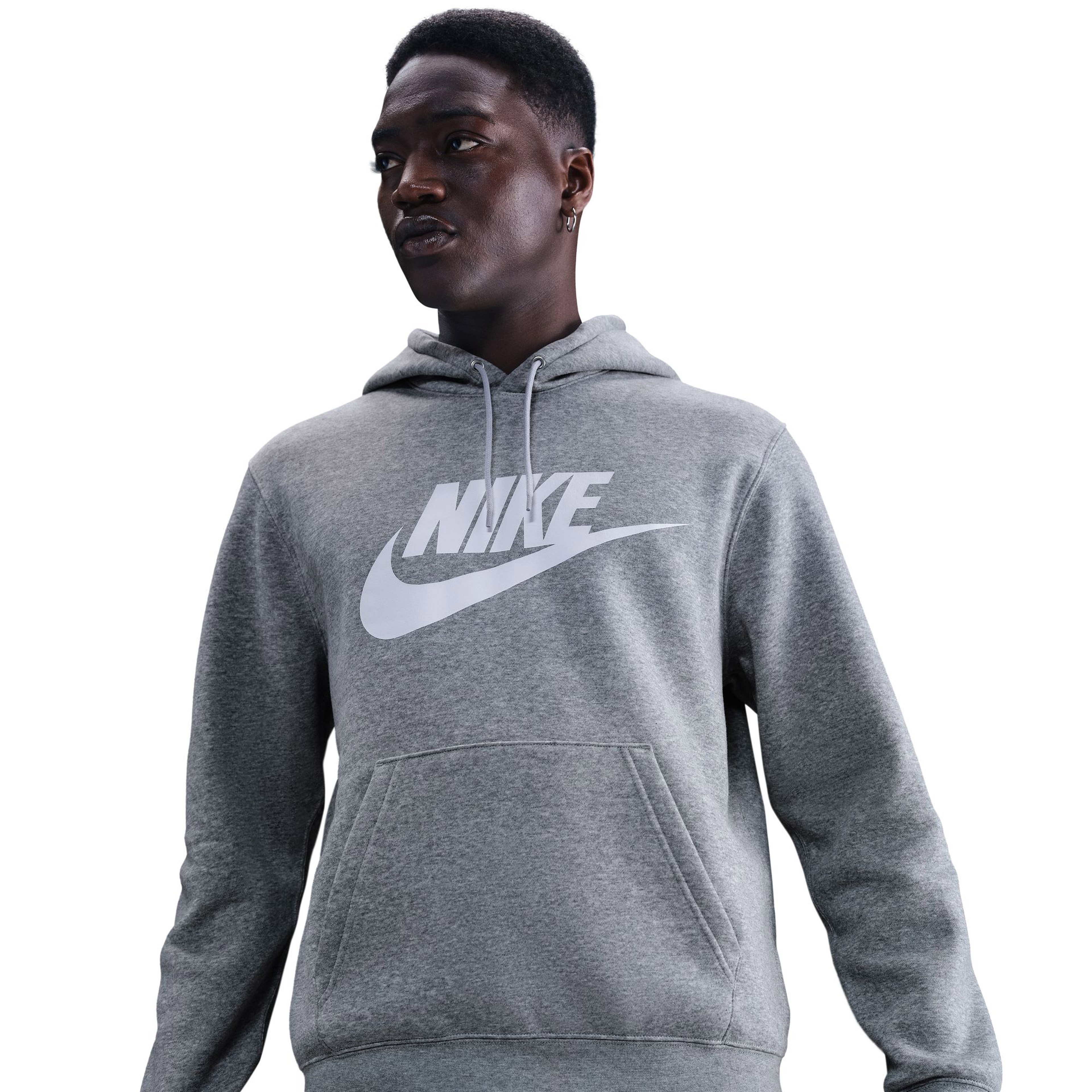 Nike Club Gfx Erkek Gri Hoodie