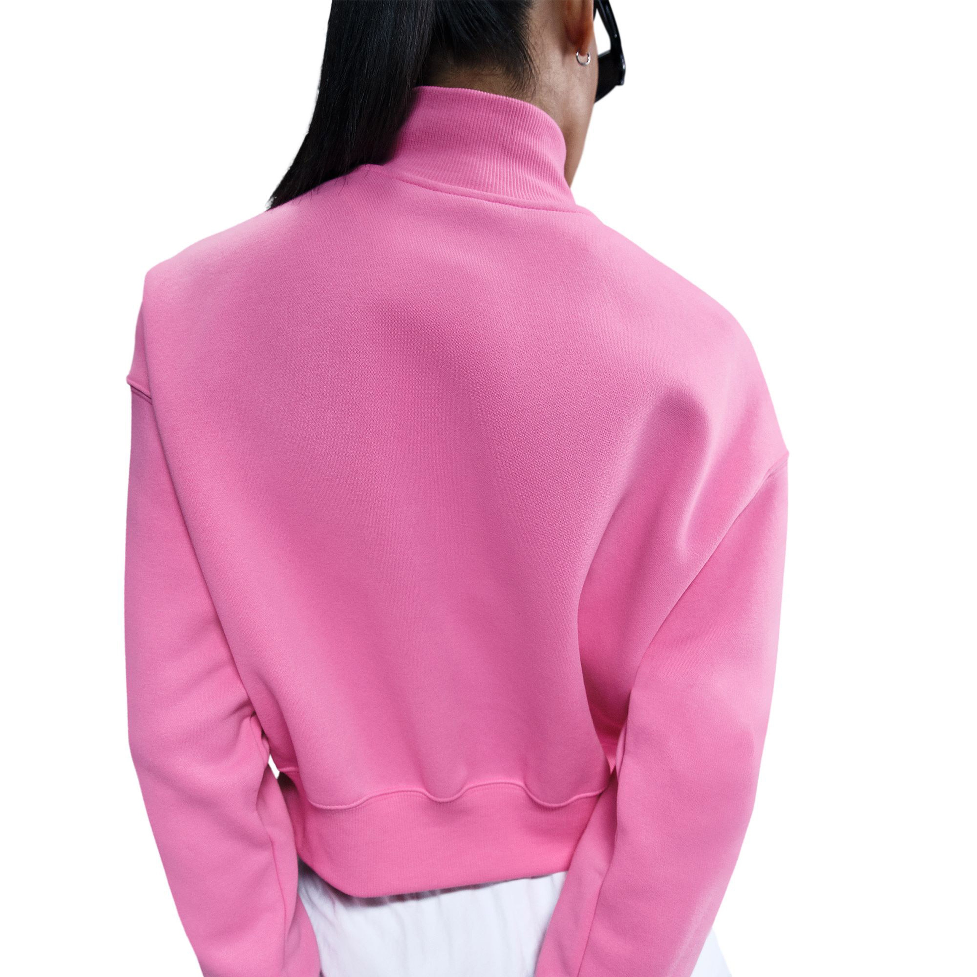 Nike Sportswear Phoenix Fleece Kadın Yarım Fermuarlı Pembe Eşofman Üstü