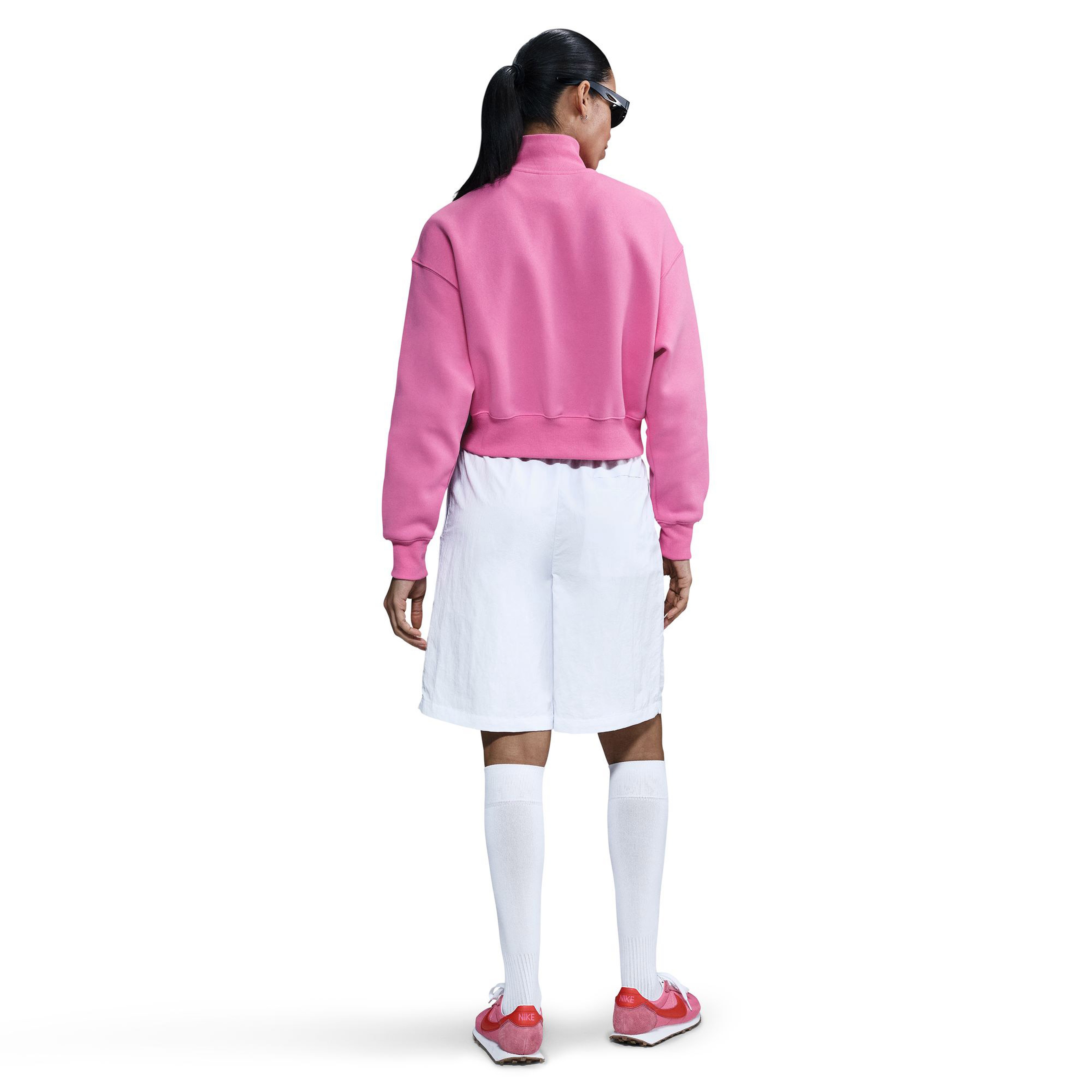Nike Sportswear Phoenix Fleece Kadın Yarım Fermuarlı Pembe Eşofman Üstü