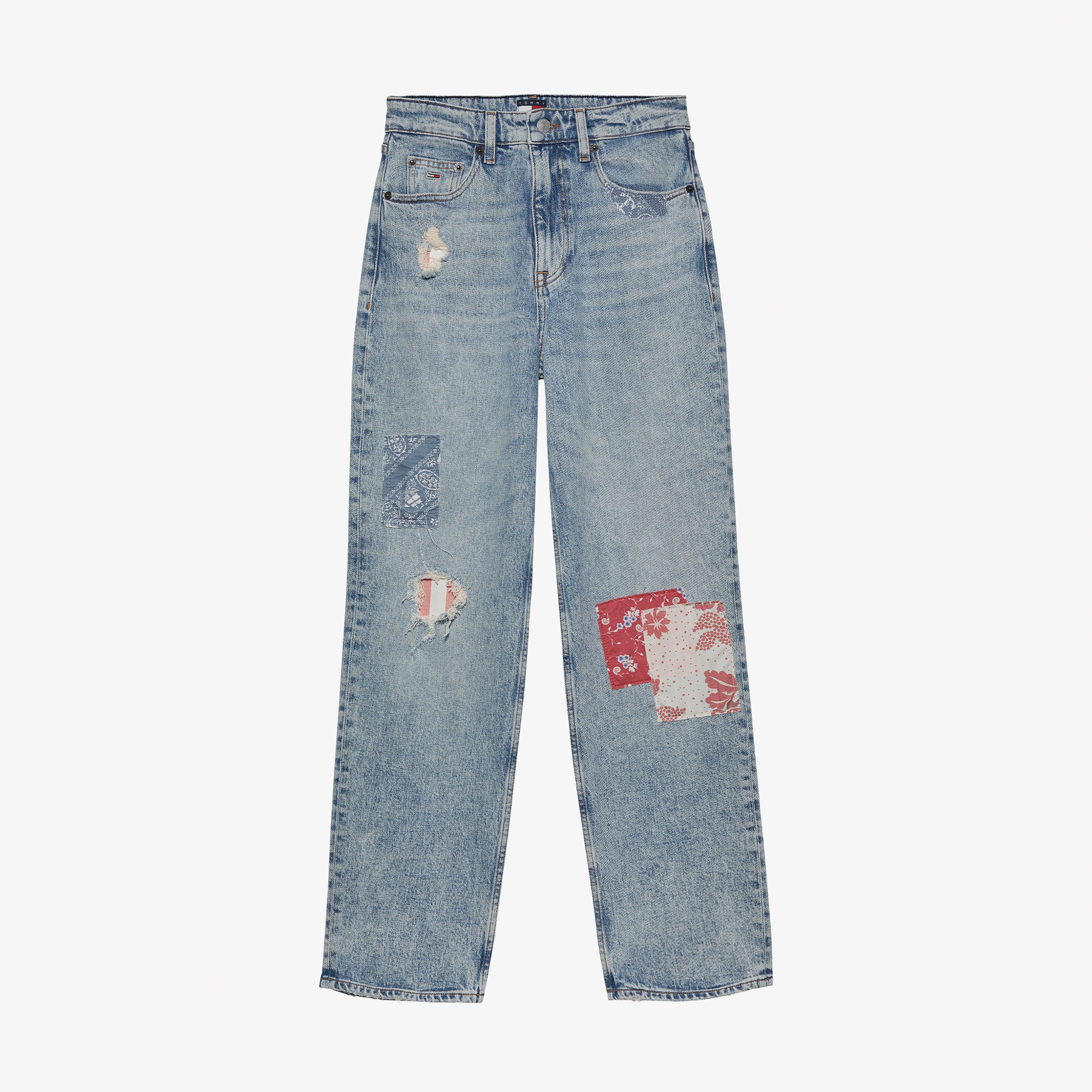 Tommy Hilfiger Patchwork Kadın Mavi Pantolon