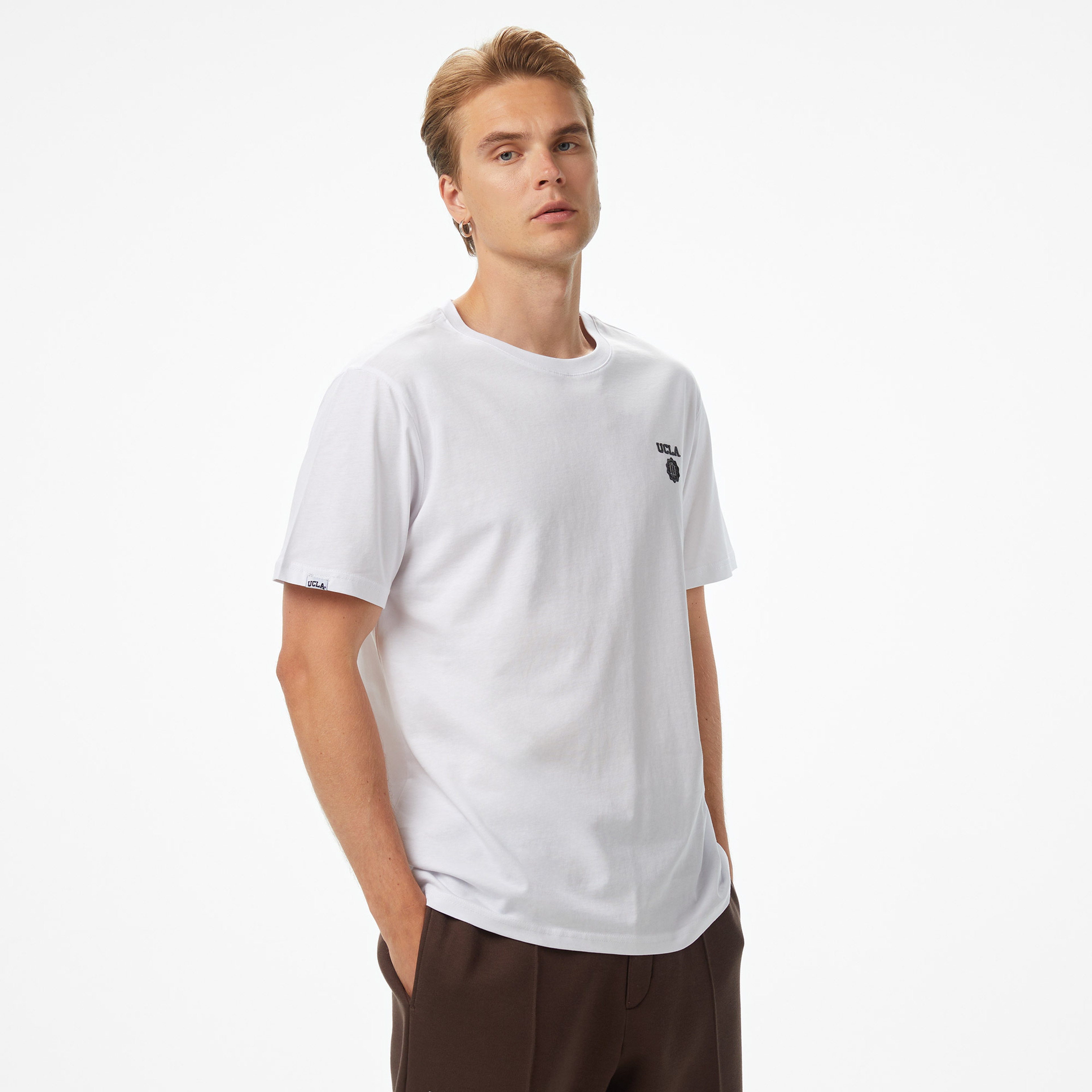 Ucla Bass Erkek Beyaz T-Shirt