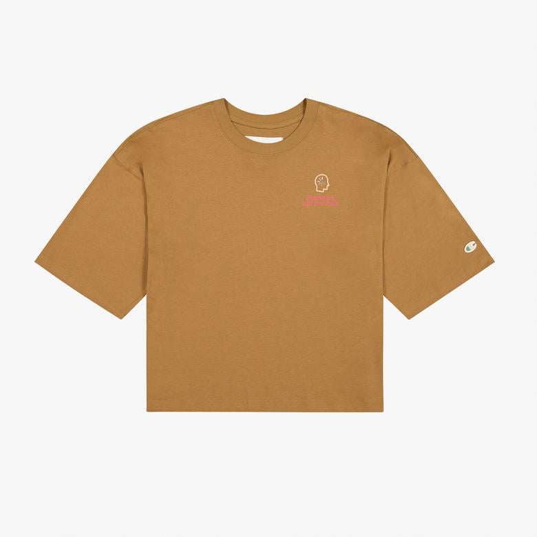 Champion Eco Future Cuffed Kadın Kahverengi T-Shirt
