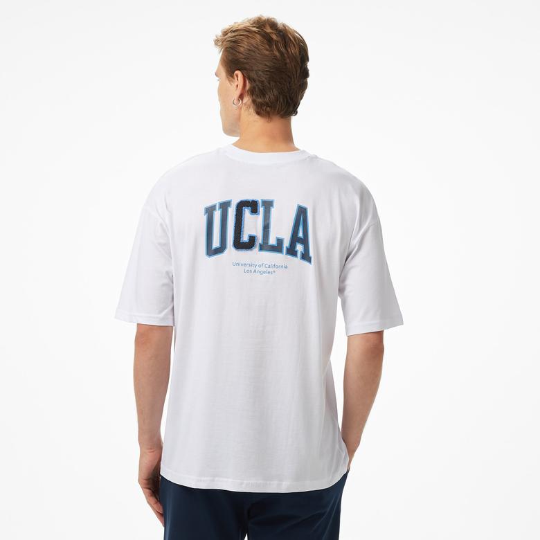 Ucla Sinclair Erkek Beyaz Bisiklet Yaka T-Shirt