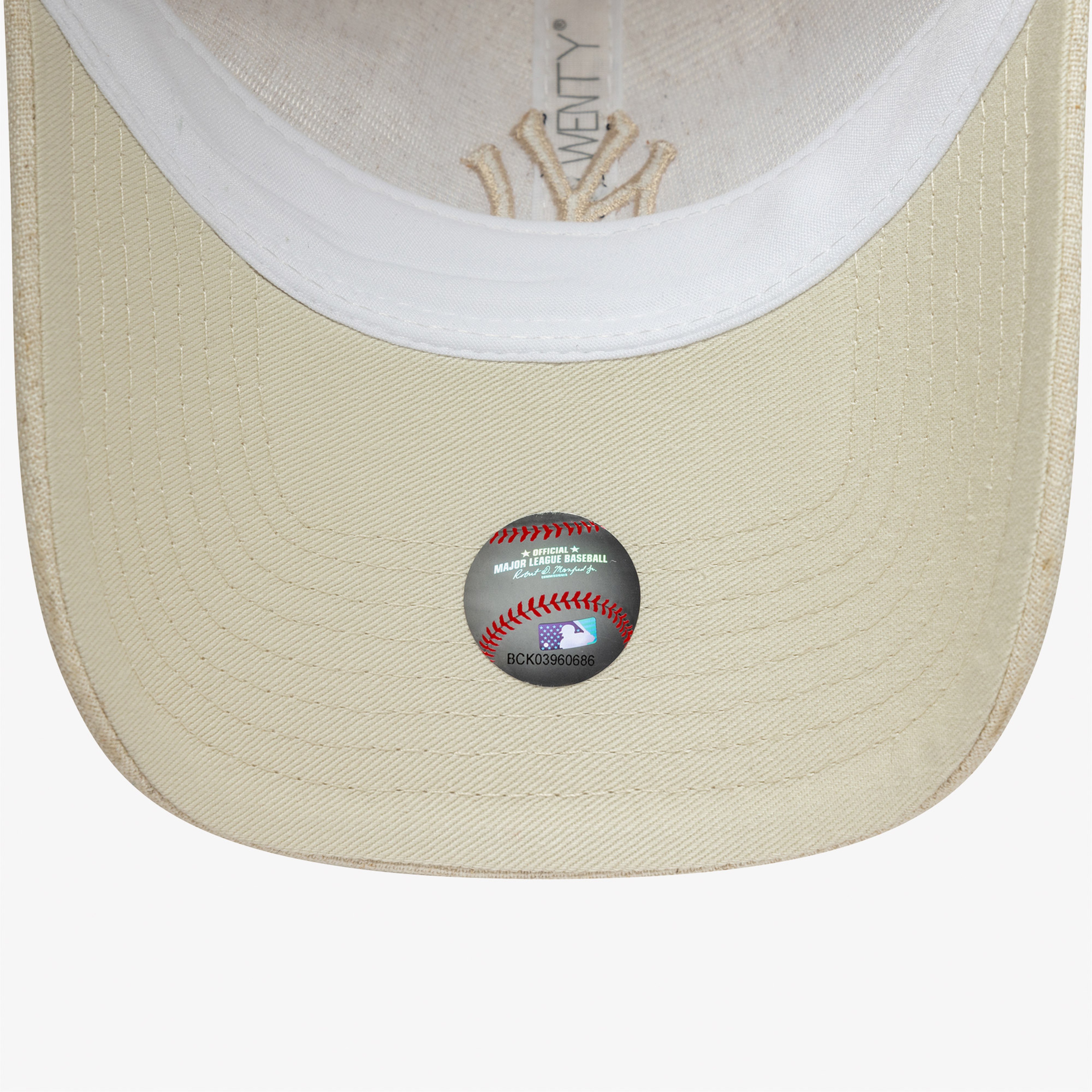 New Era 9Forty New York Yankes Mlb Linen Kadın Krem Şapka