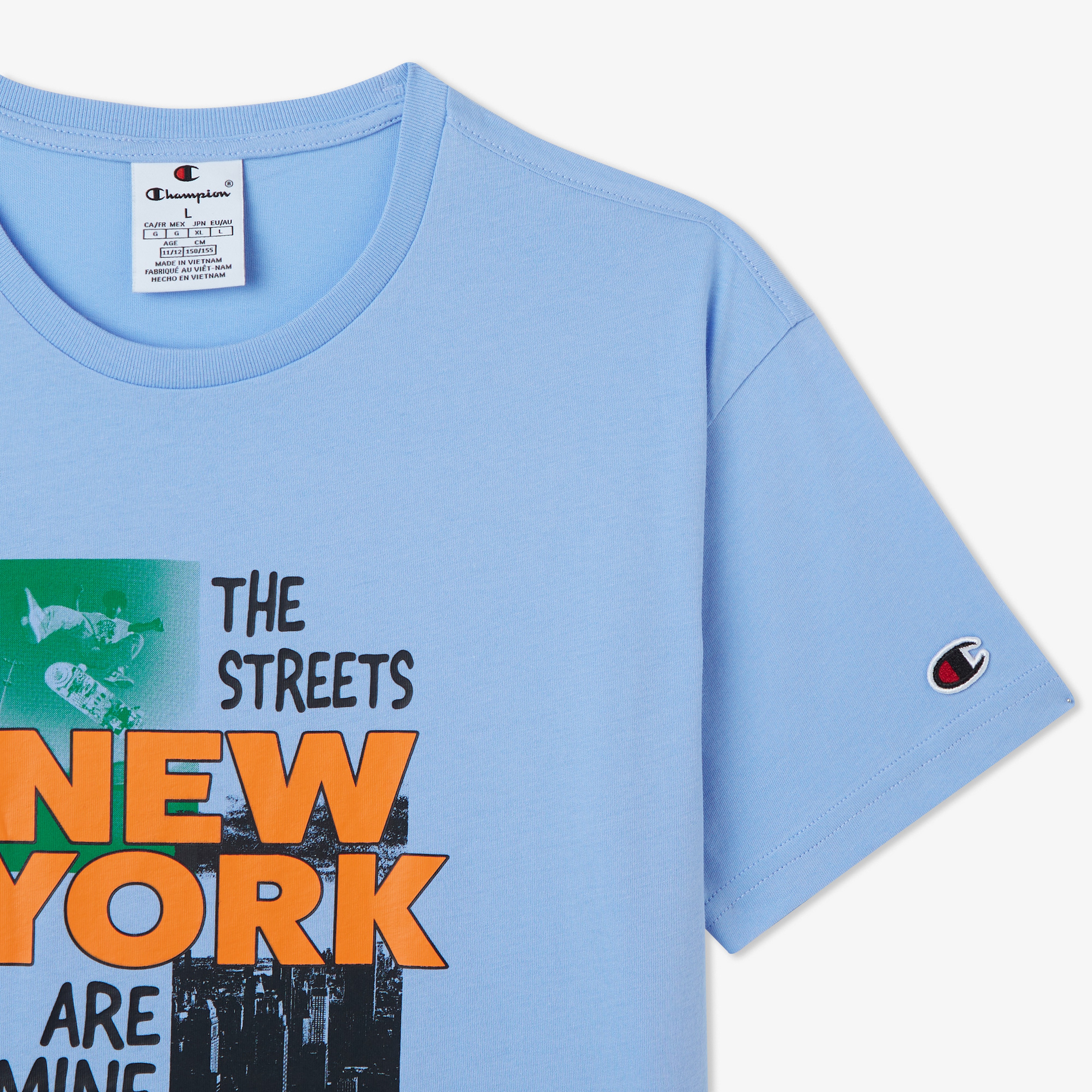 Champion Crewneck Çocuk Mavi T-Shirt