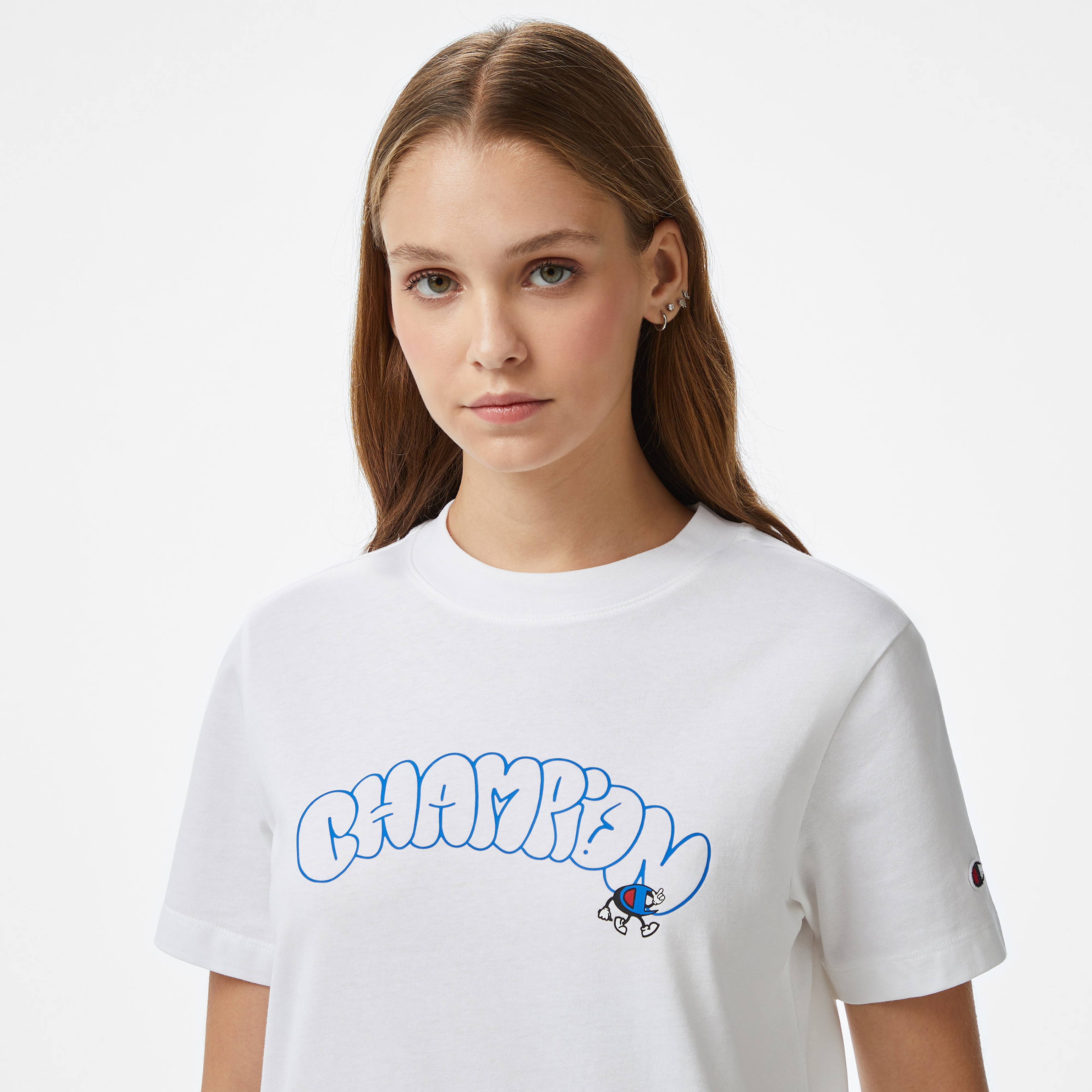 Champion C Table Kadın Beyaz T-Shirt