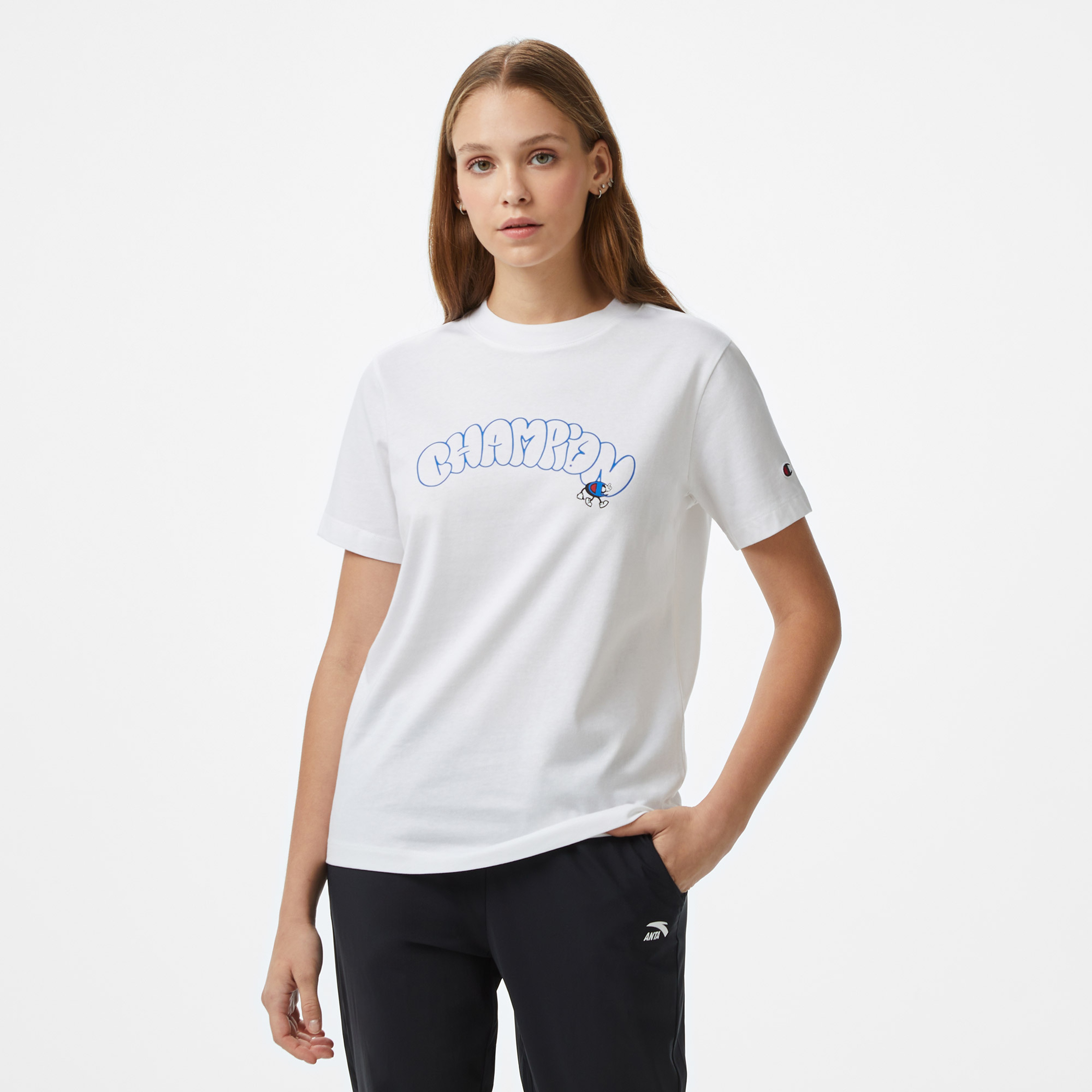 Champion C Table Kadın Beyaz T-Shirt