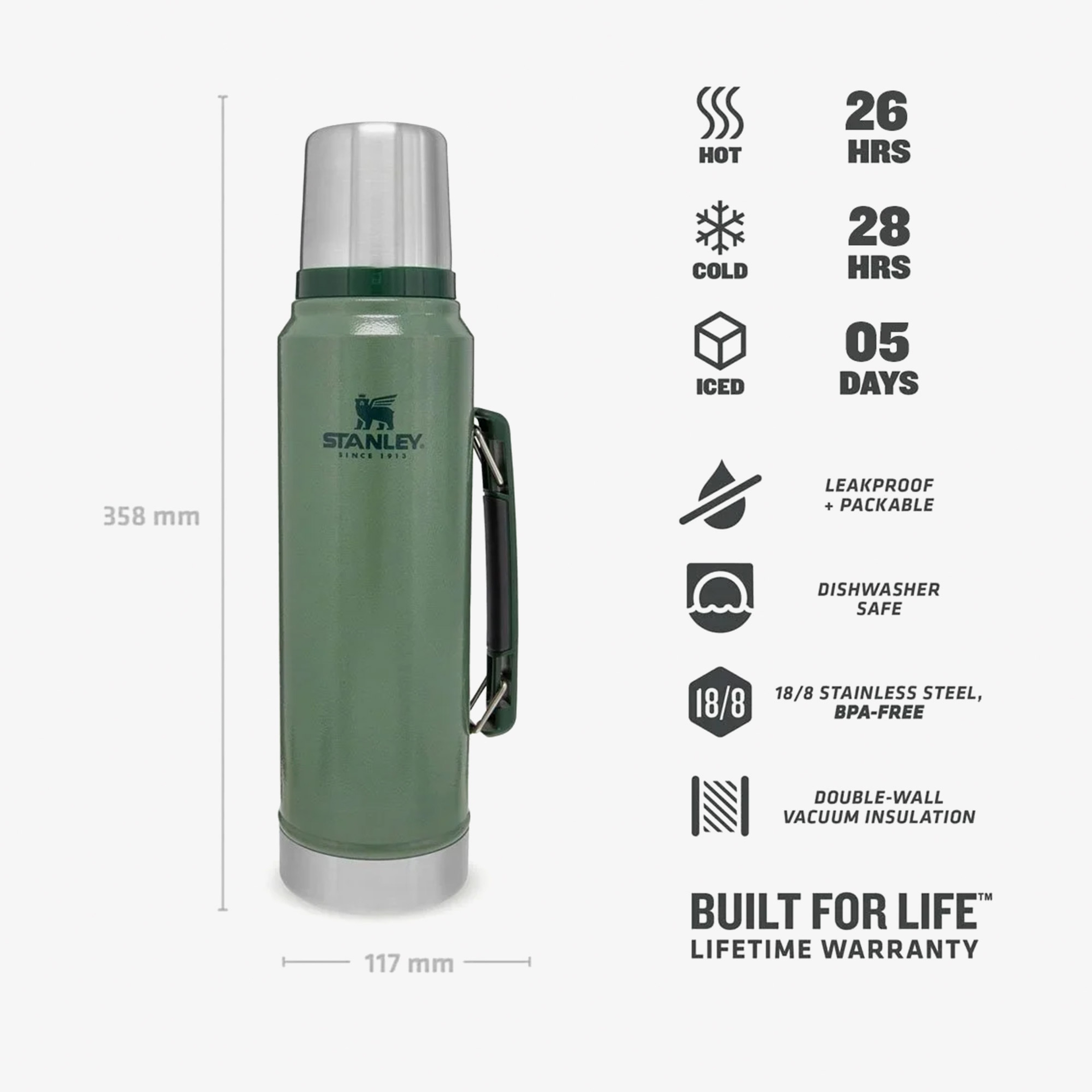 Stanley 1.1L Classic Vakumlu  Yeşil Termos