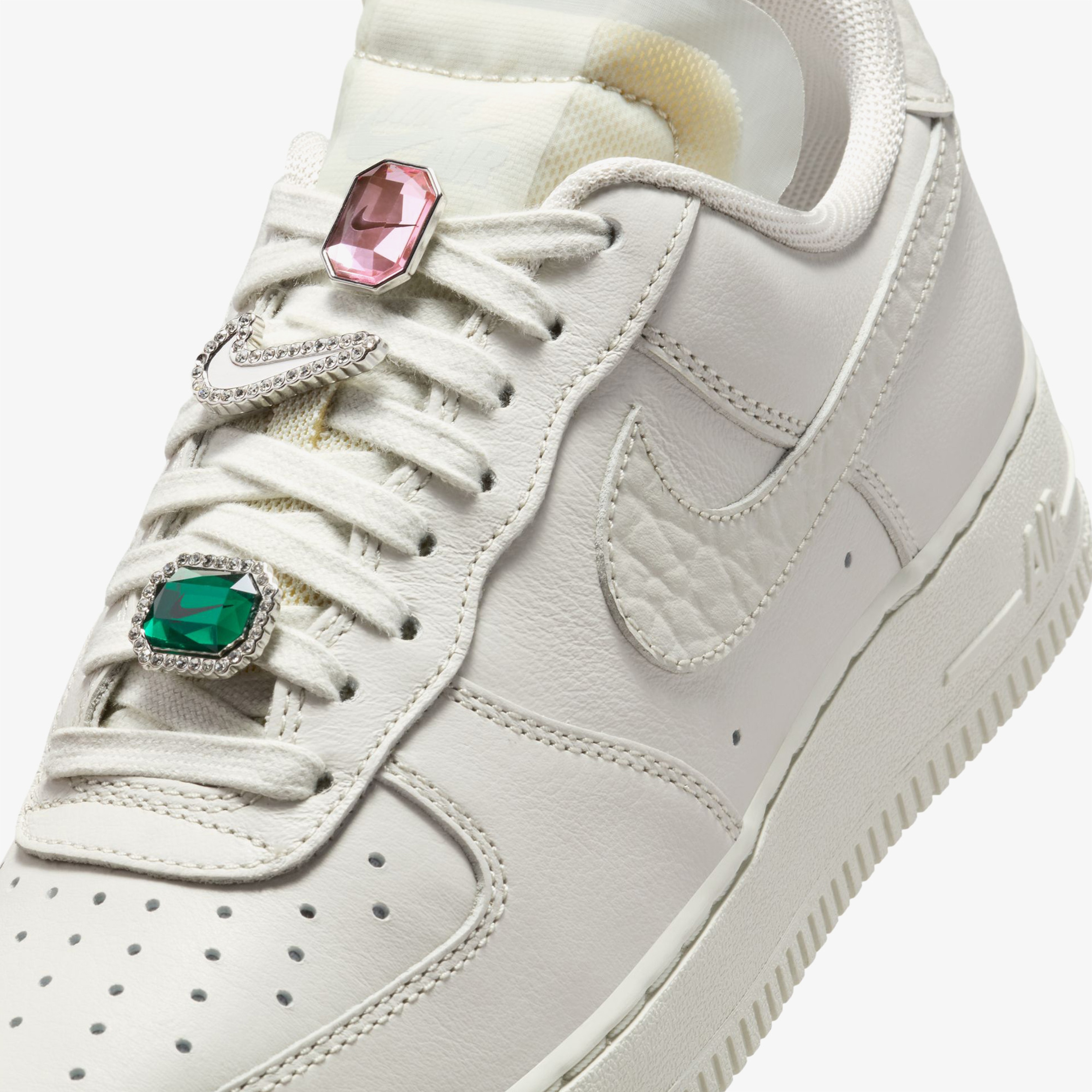 Nike Air Force 1 Low Premium "Bling Jewels" Kadın Krem Sneaker