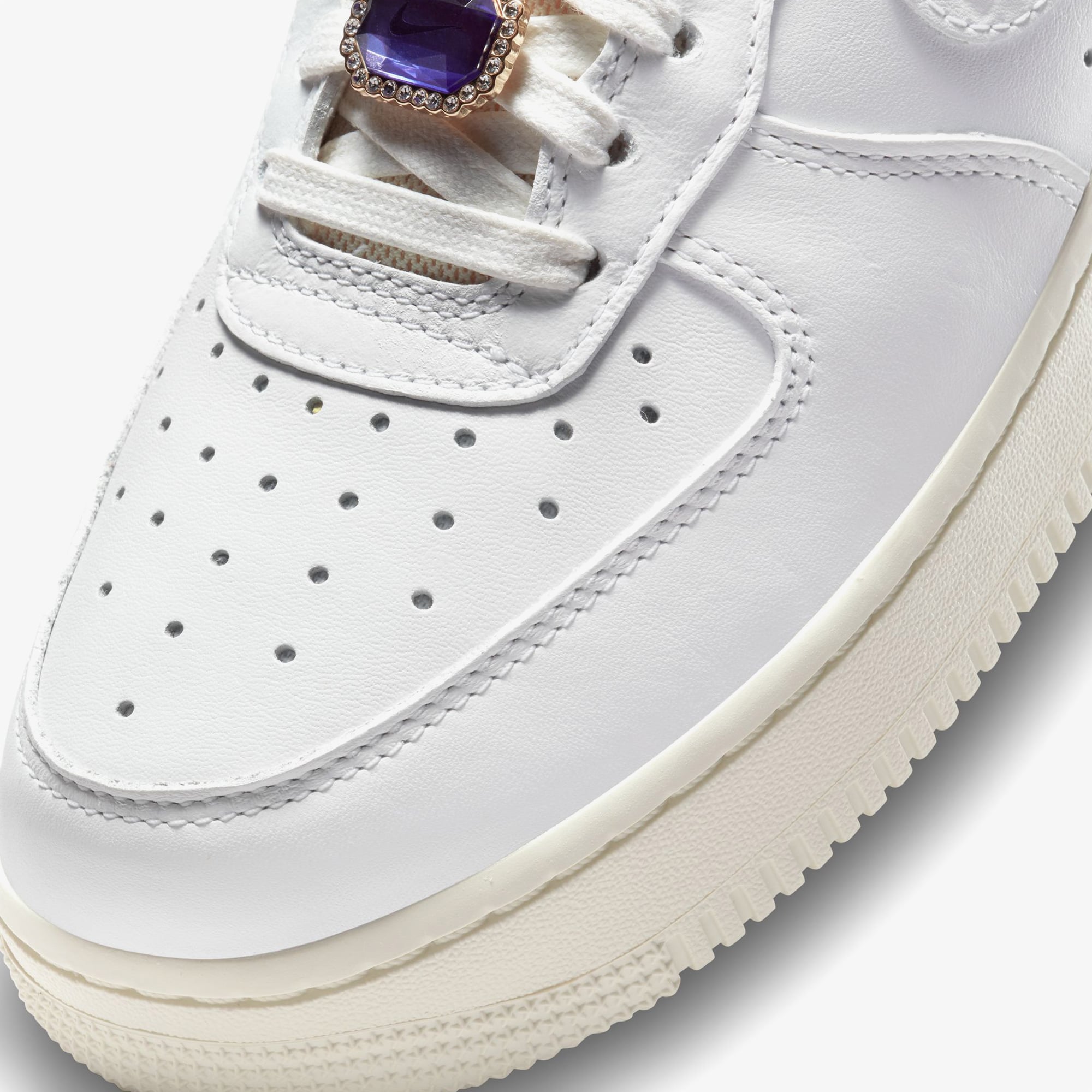 Nike Air Force 1 Low Premium "Bling Jewels" Kadın Beyaz Sneaker