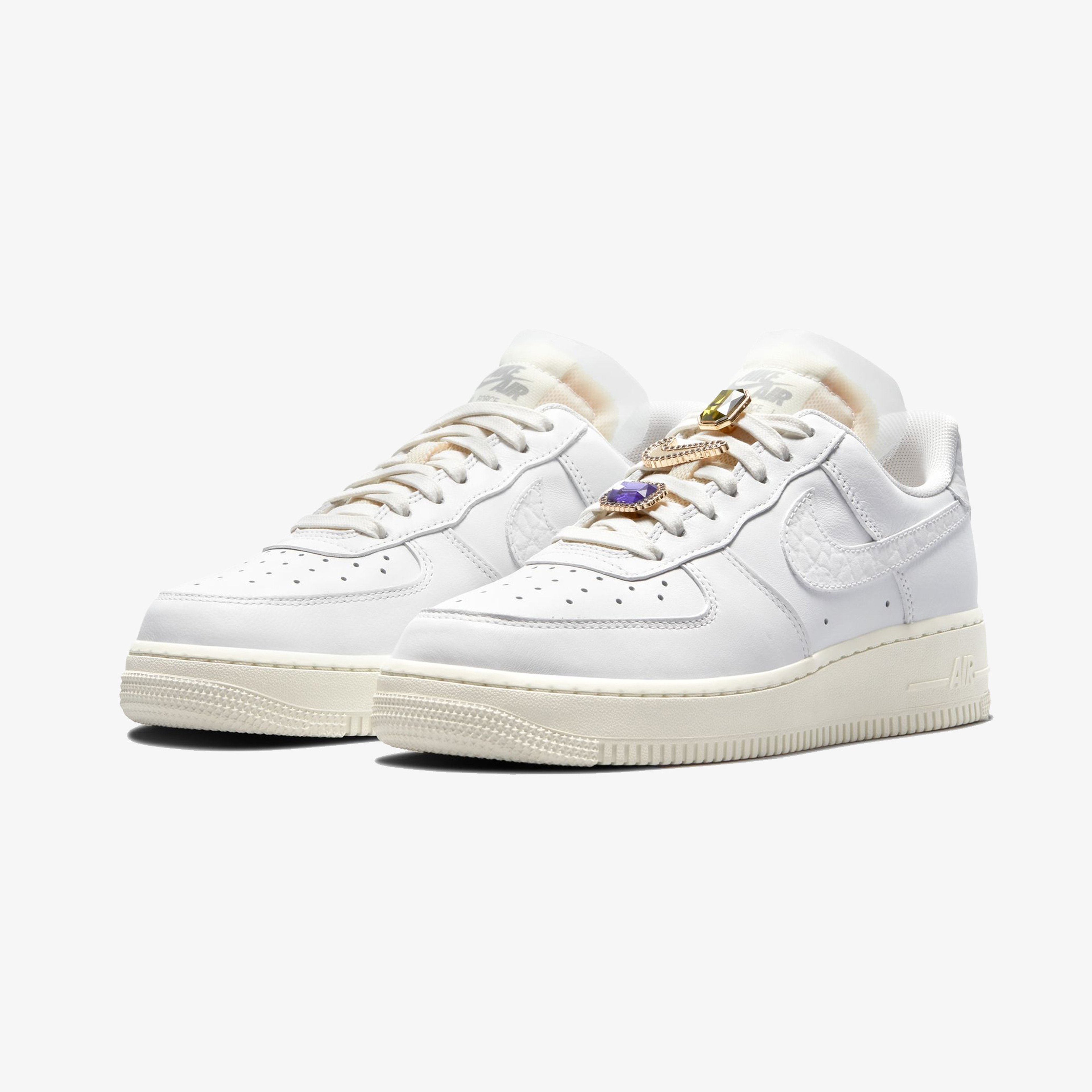 Nike Air Force 1 Low Premium "Bling Jewels" Kadın Beyaz Sneaker