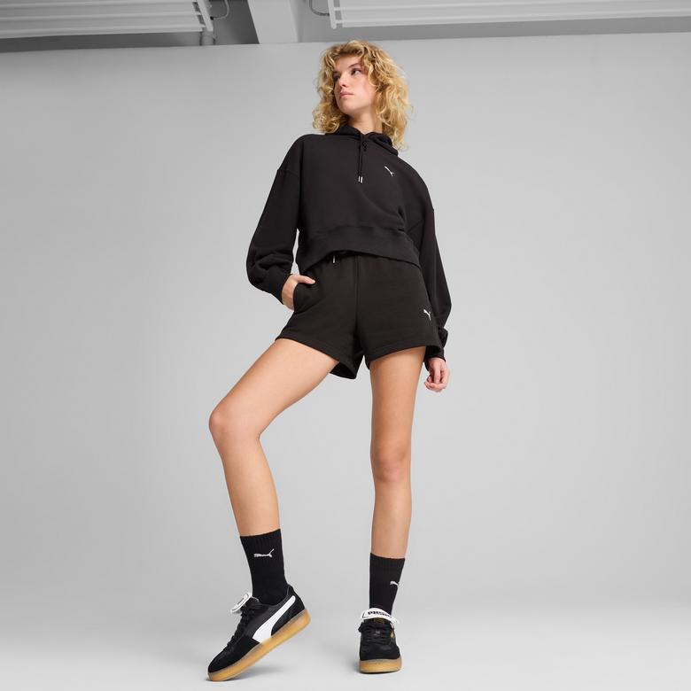 Puma Wardrobe Essentials Relaxed Kadın Siyah Sweatshirt