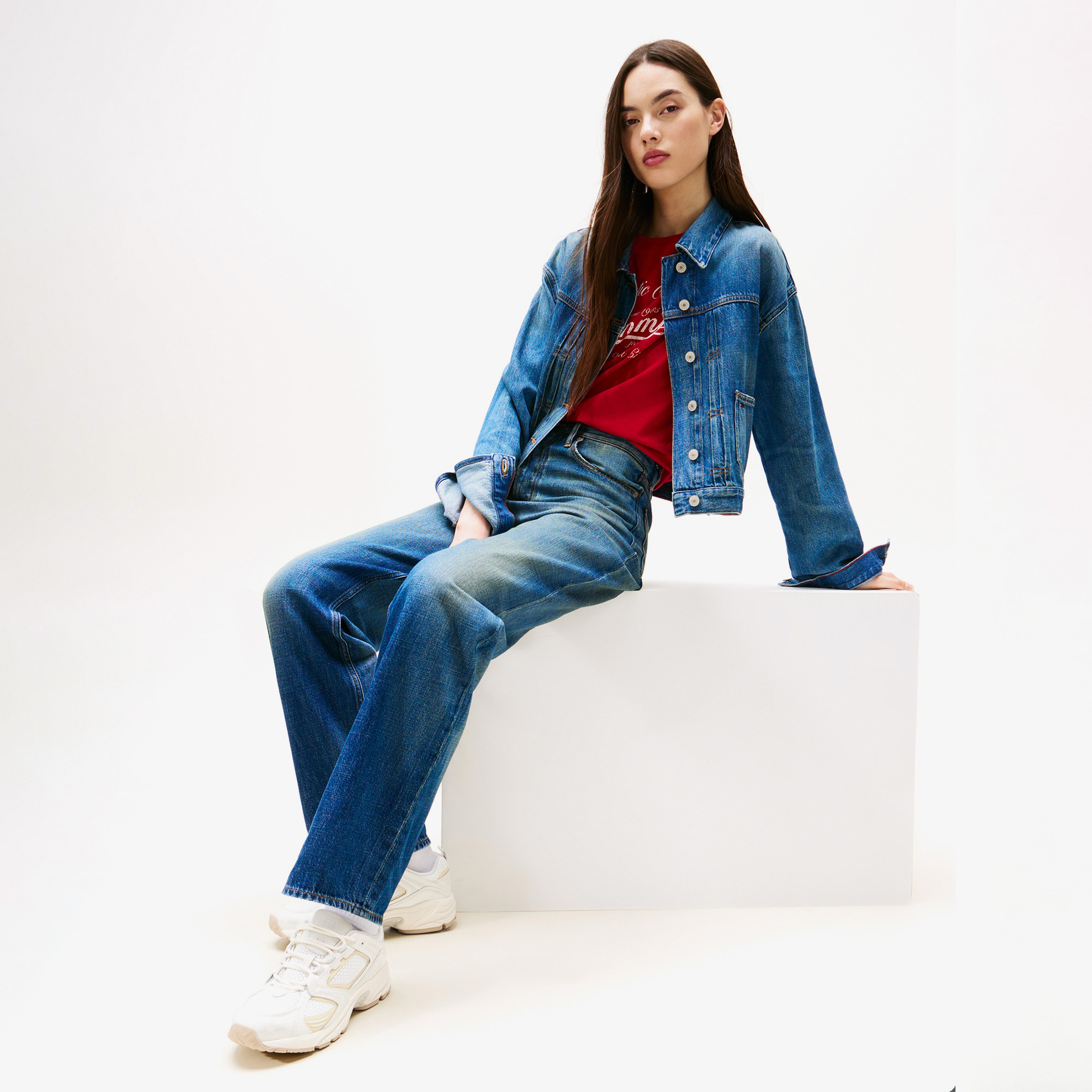 Tommy Hilfiger Fine Cleat Archive Runner Kadın Beyaz Spor Ayakkabı