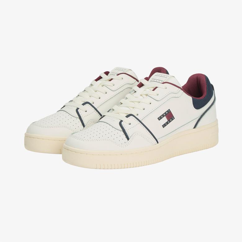 Tommy Hilfiger Fine Cleat Retro Basketball Erkek Beyaz Spor Ayakkabı