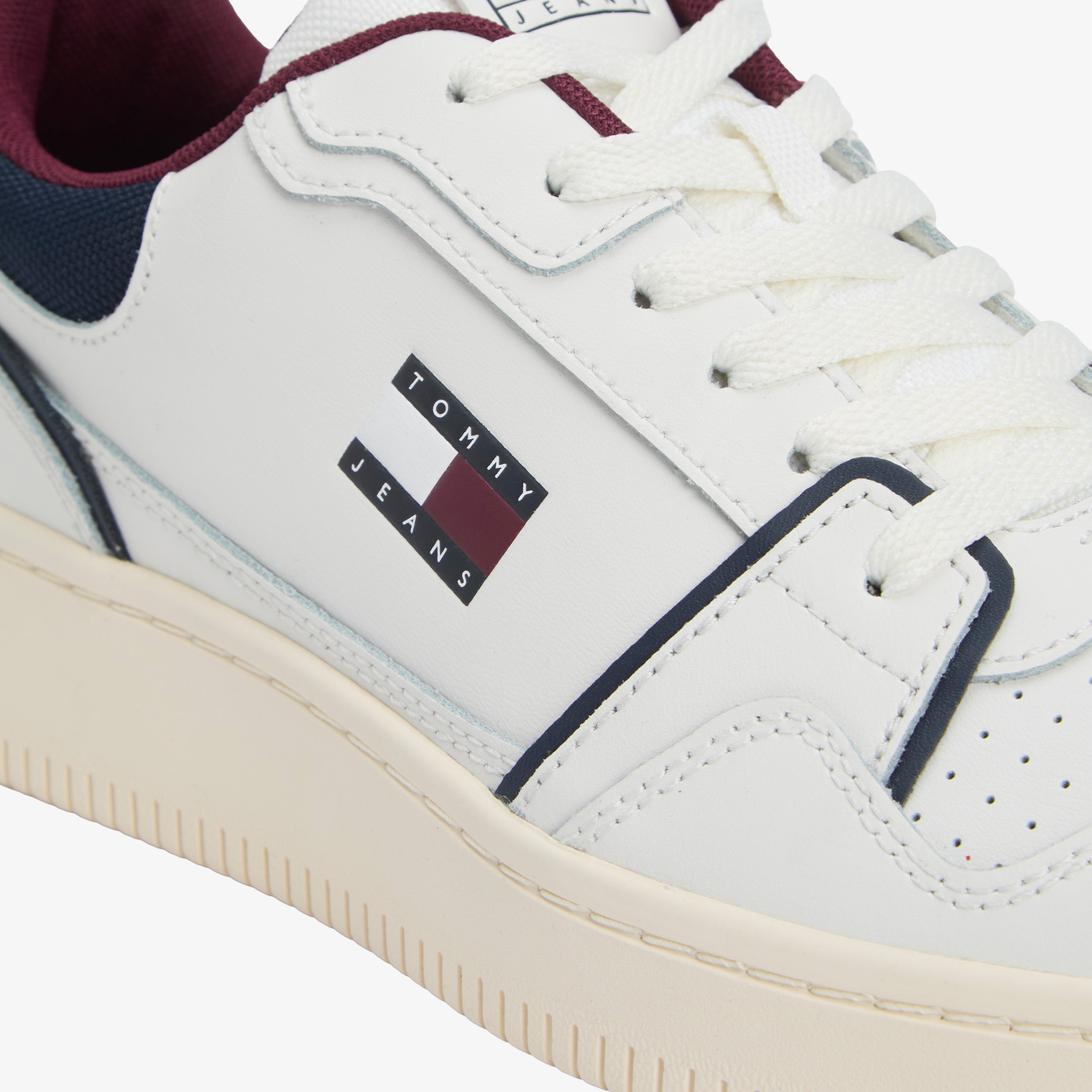 Tommy Hilfiger Fine Cleat Retro Basketball Erkek Beyaz Spor Ayakkabı