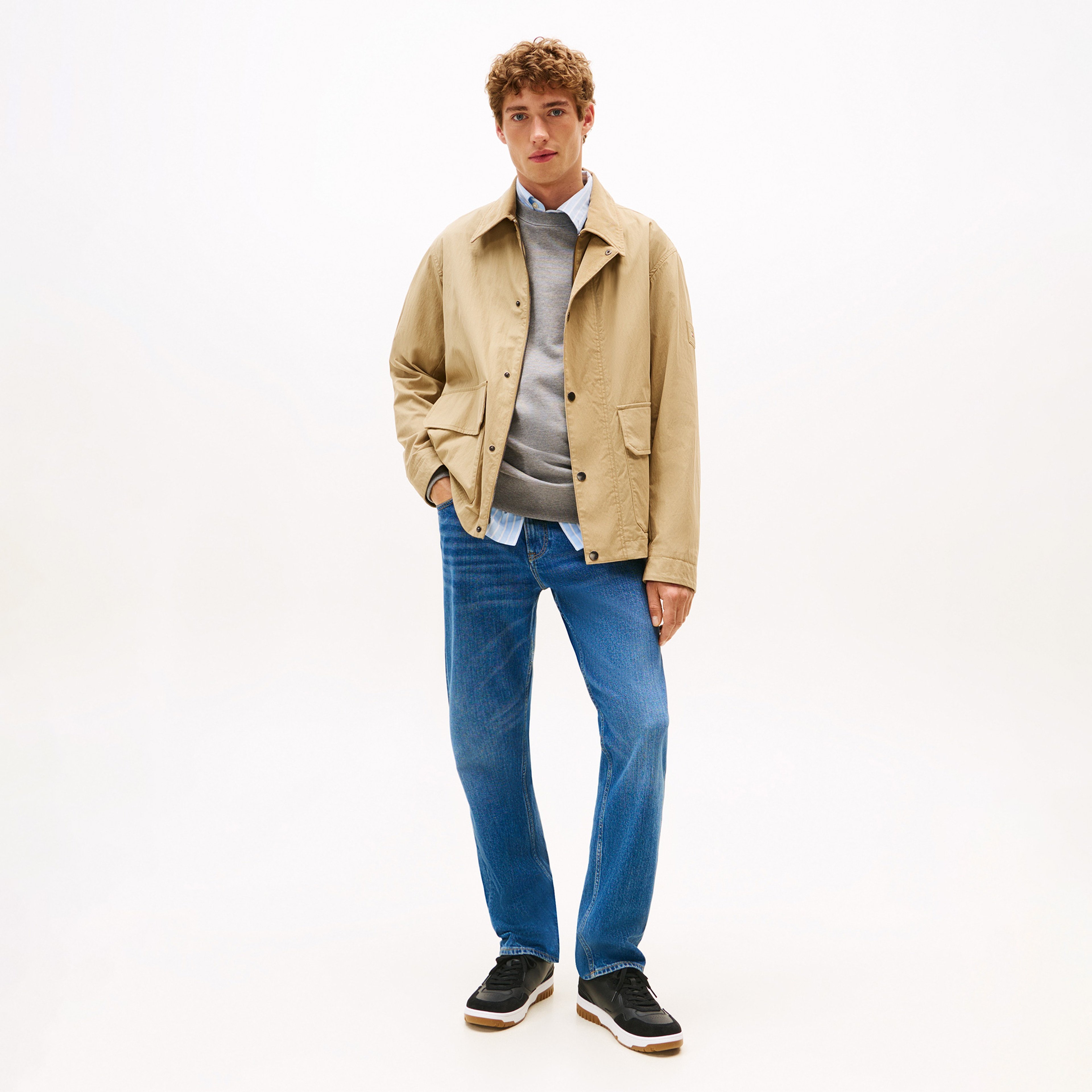 Tommy Jeans Leather Logo Basketball Erkek Siyah Sneaker