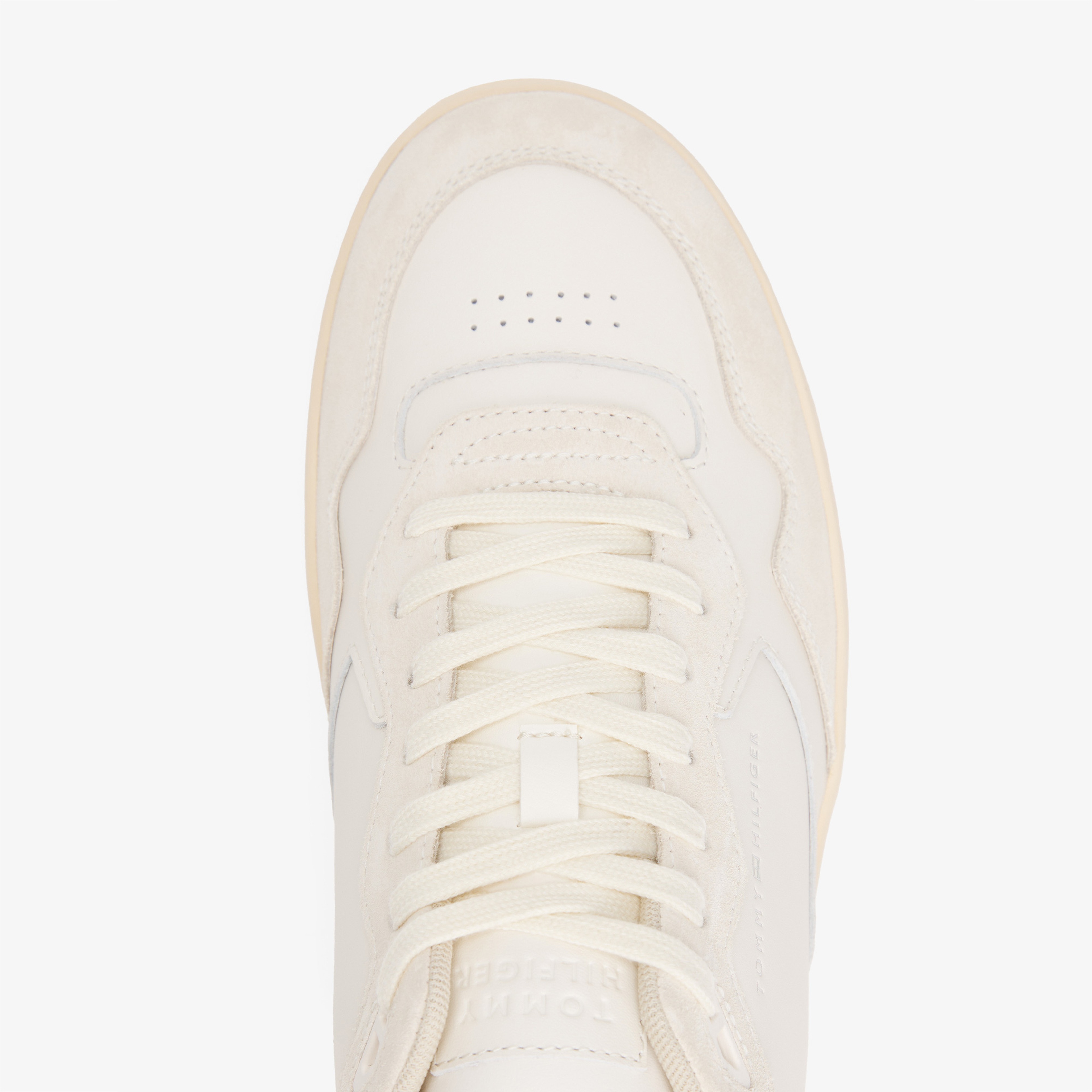 Tommy Jeans Leather Logo Basketball Erkek Beyaz Sneaker