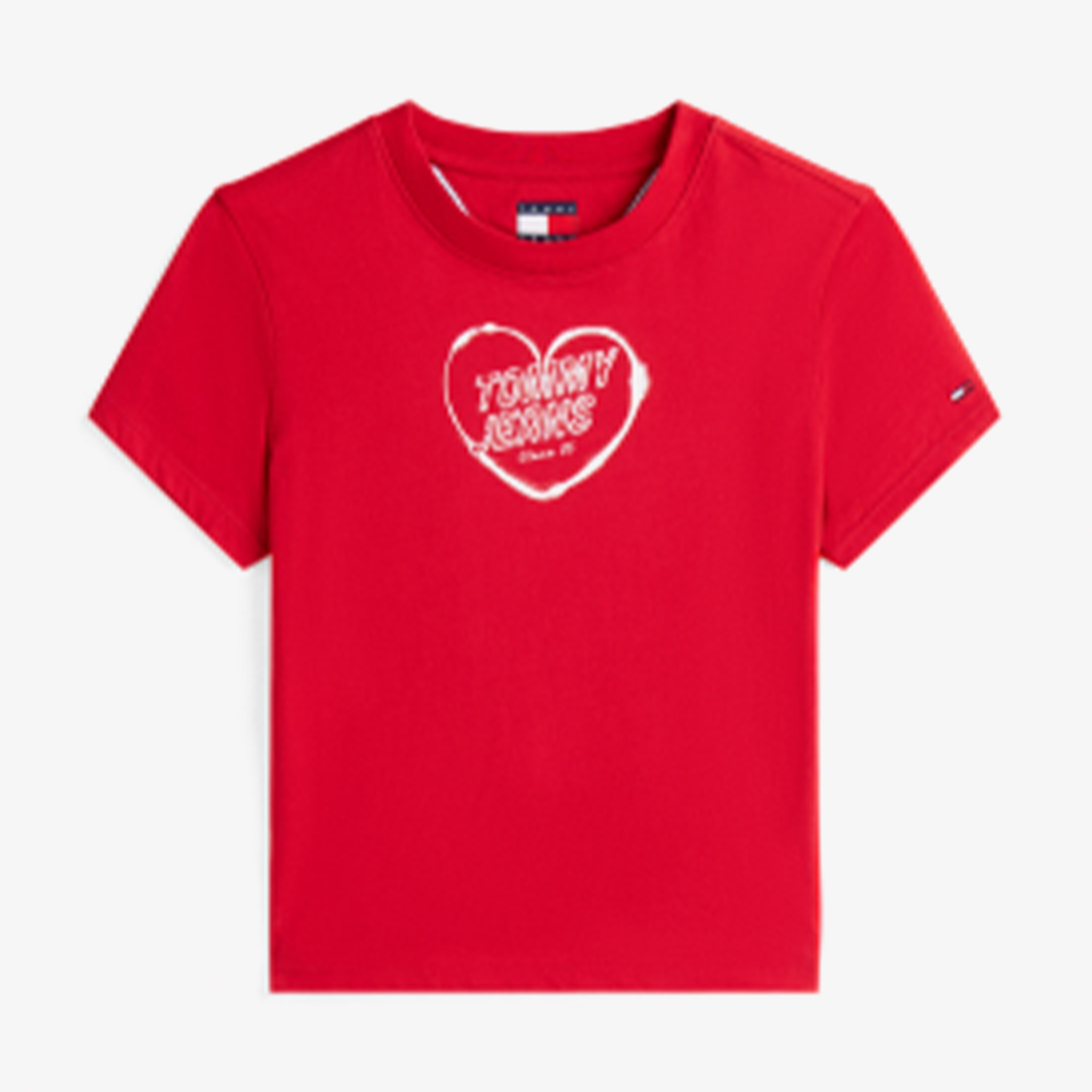 Tommy Jeans Slim Essential Logo Ext Kadın Kırmızı T-Shirt