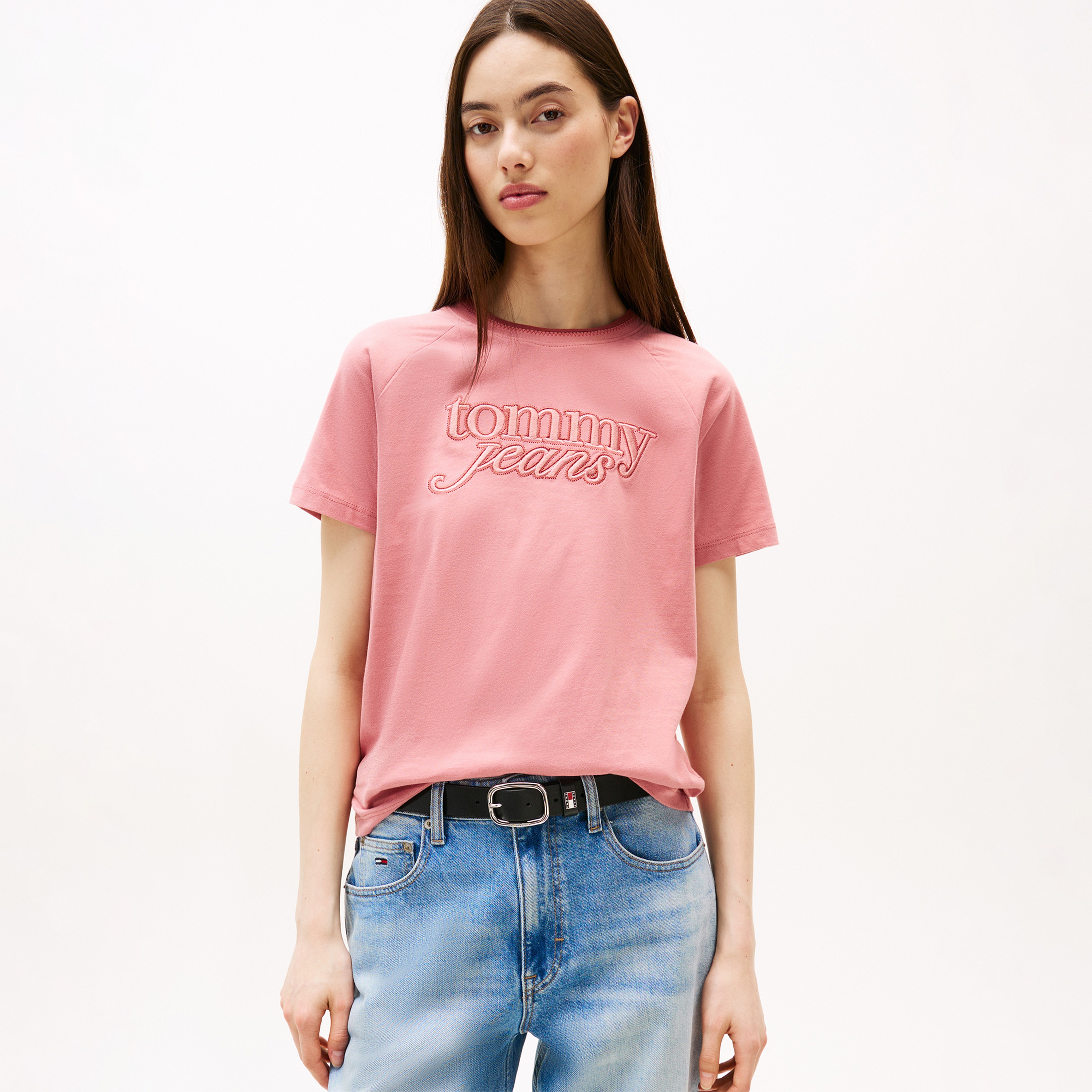 Tommy Jeans Graphic Kadın Pembe T-Shirt