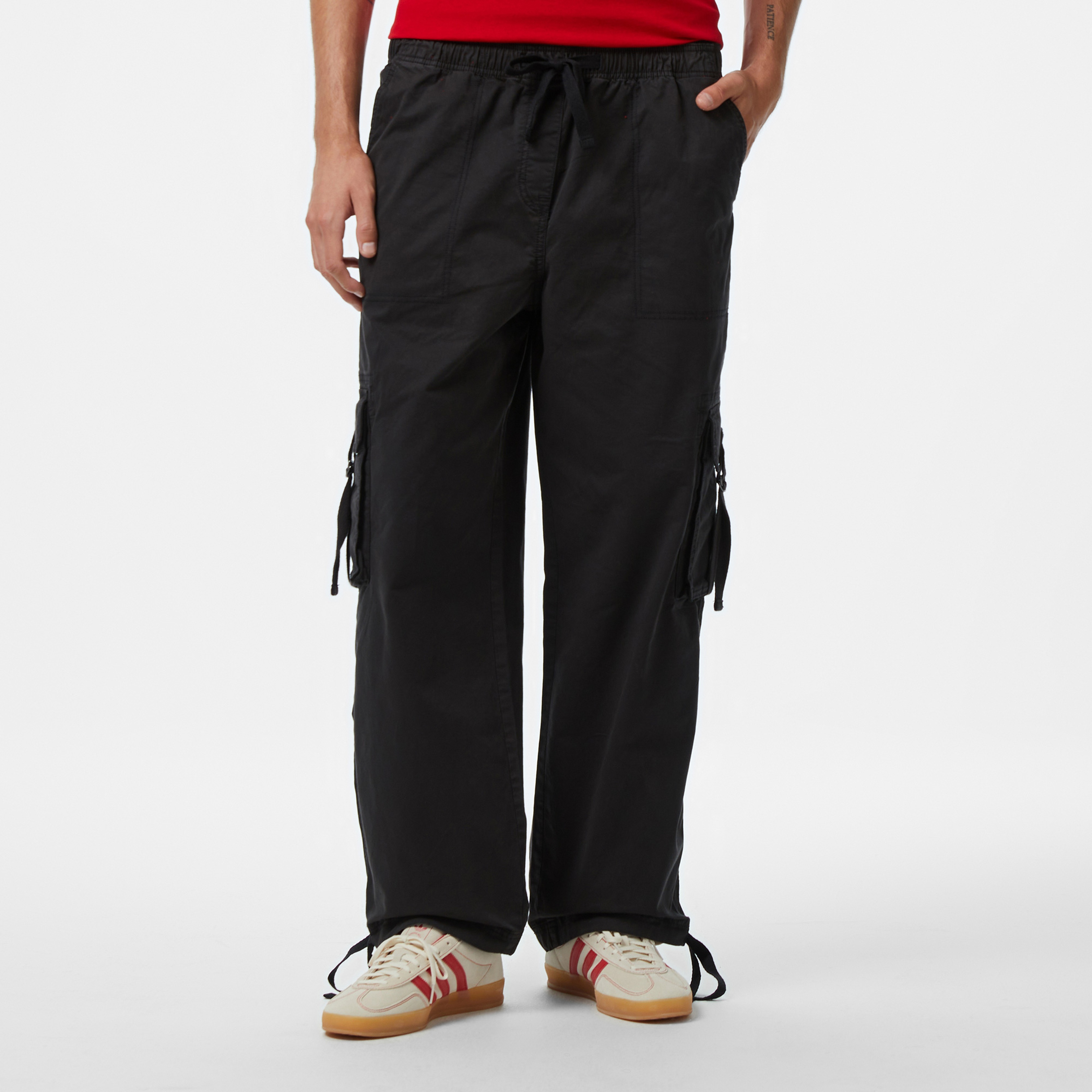 Tommy Hilfiger Loose Cargo Kadın Siyah Pantolon