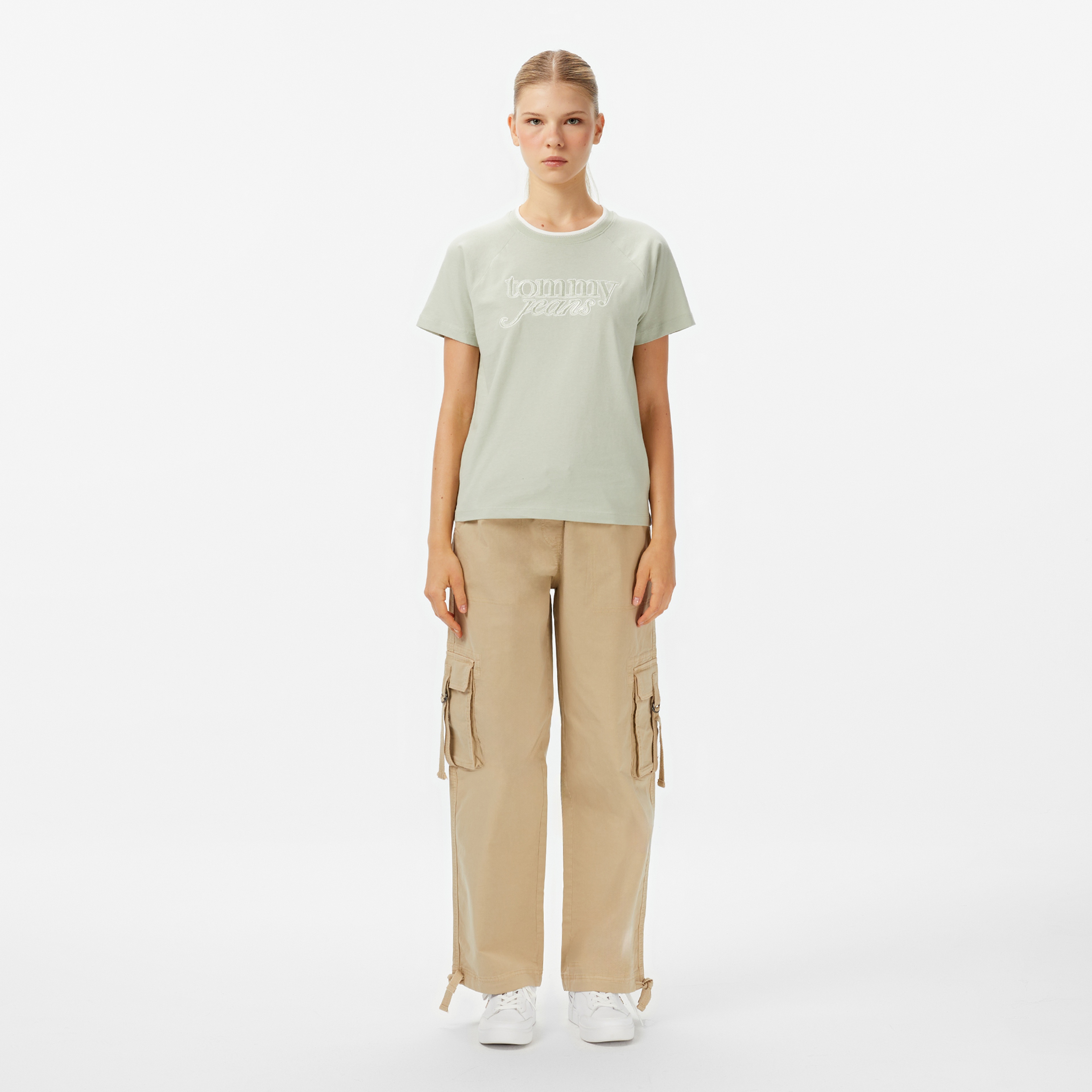 Tommy Jeans Graphic Kadın Yeşil T-Shirt