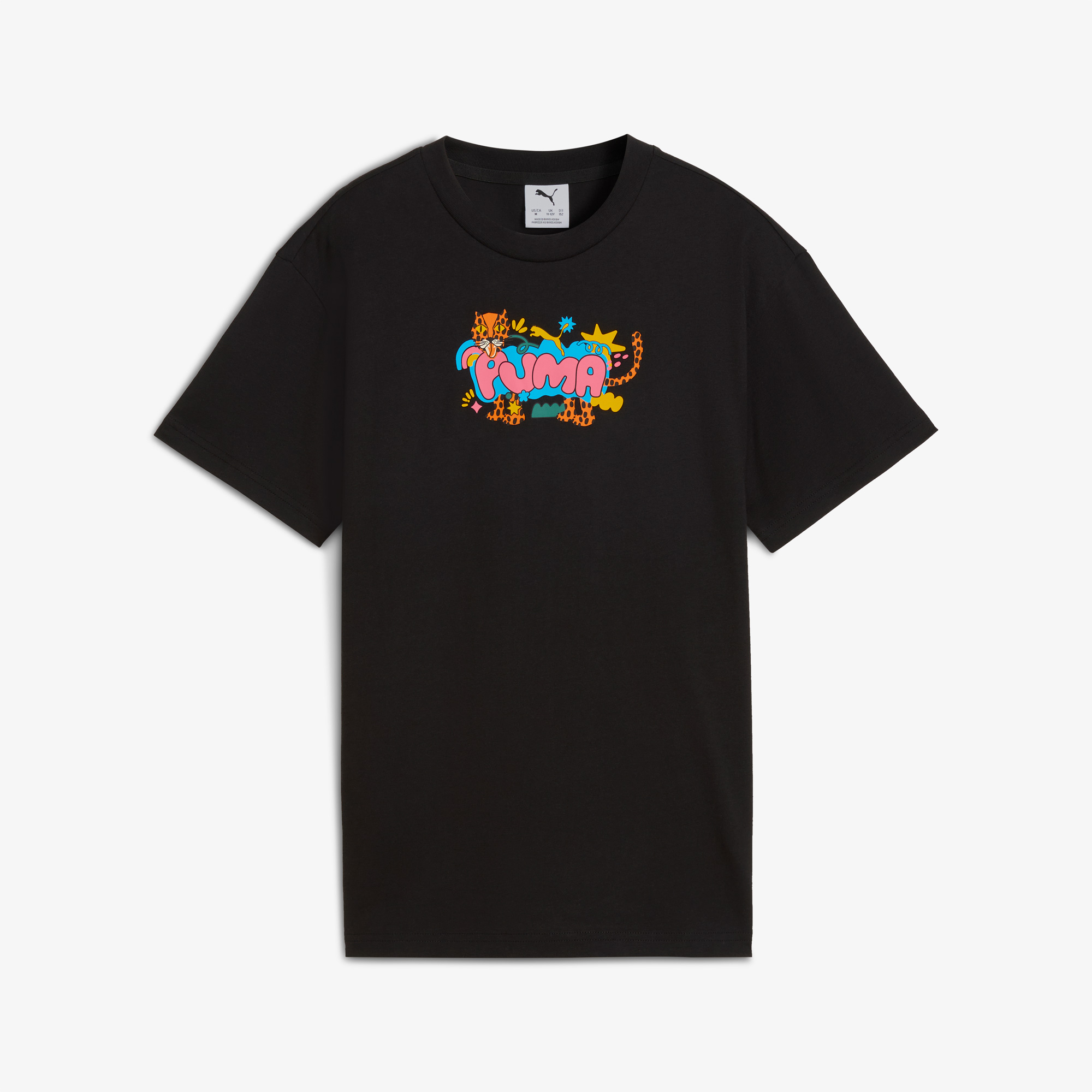 Puma Graphic Leopard Çocuk Siyah T-Shirt