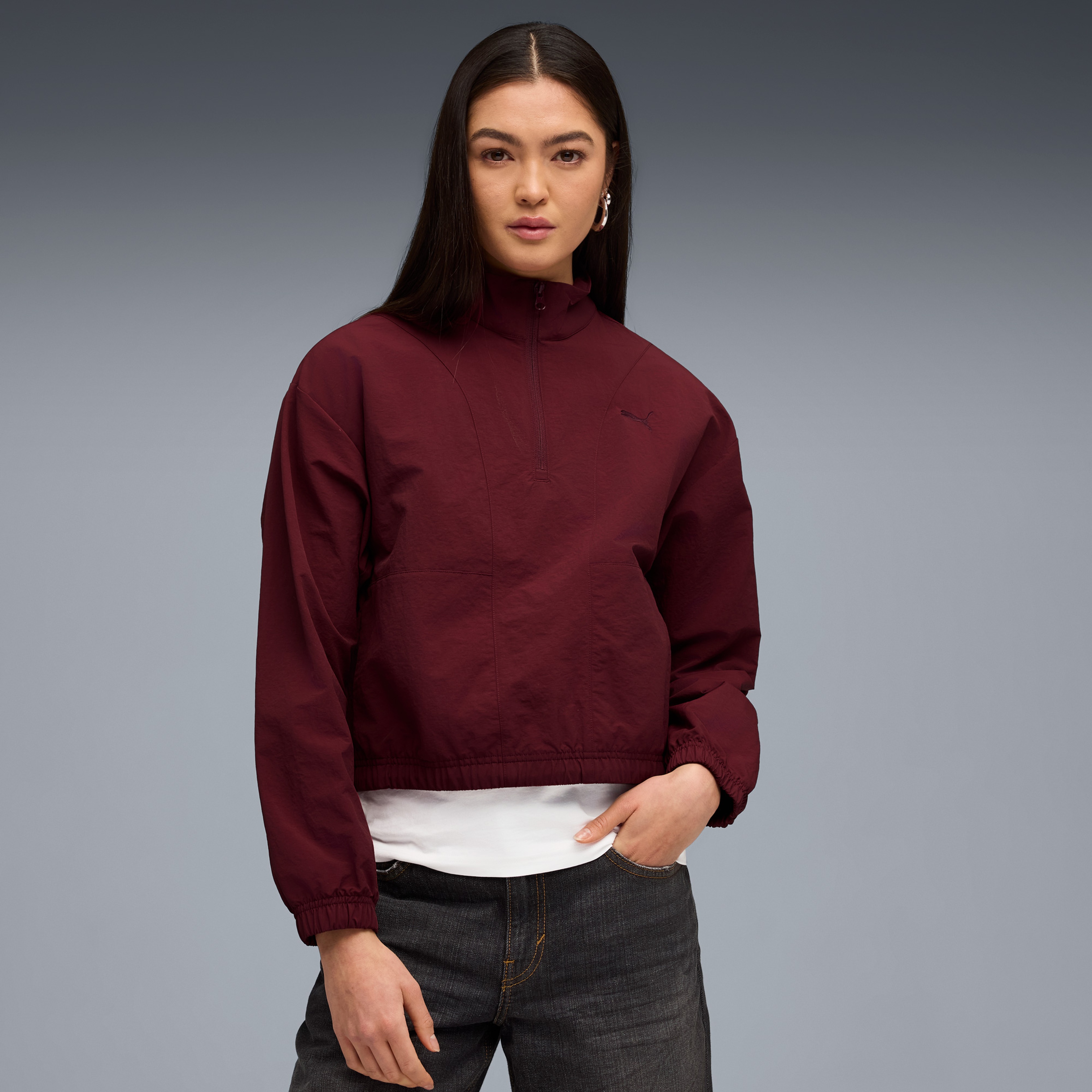 Puma HER Relaxed Kadın Bordo Sweatshirt