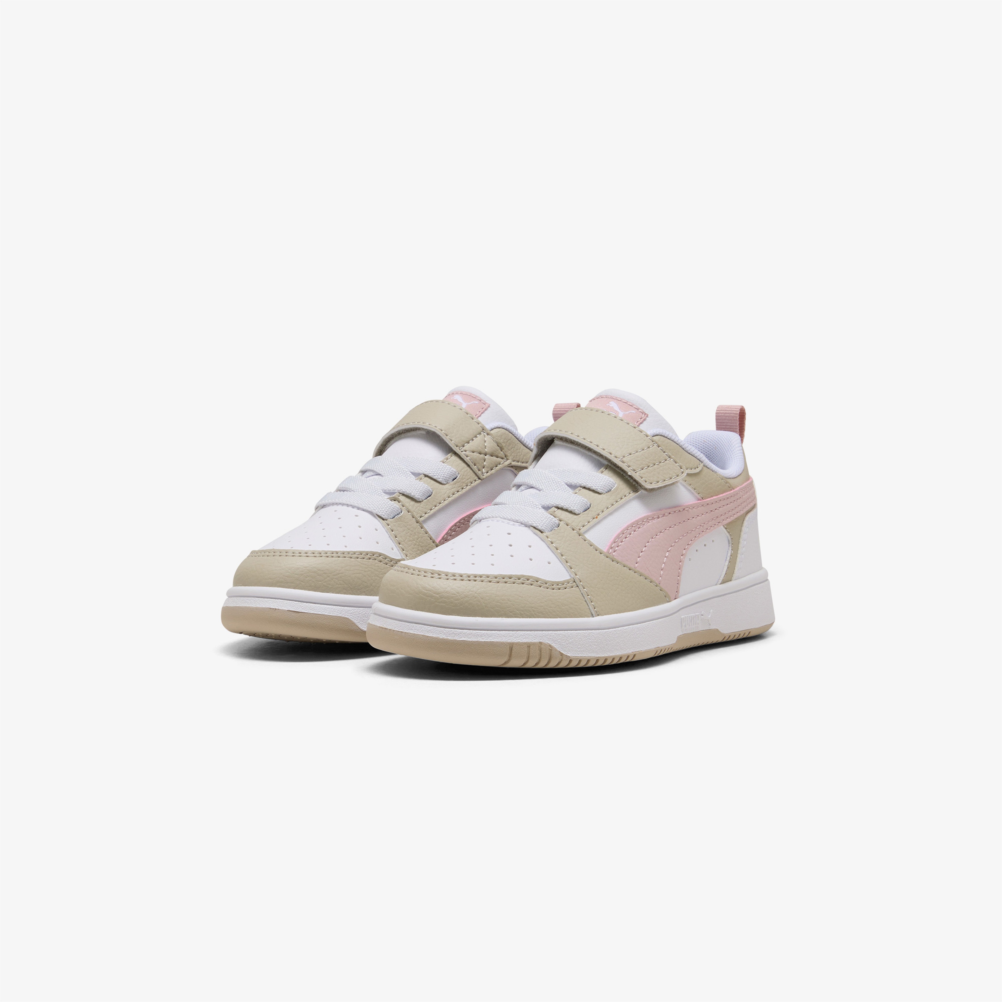 Puma Rebound V6 Low Çocuk Krem/Pembe Spor Ayakkabı