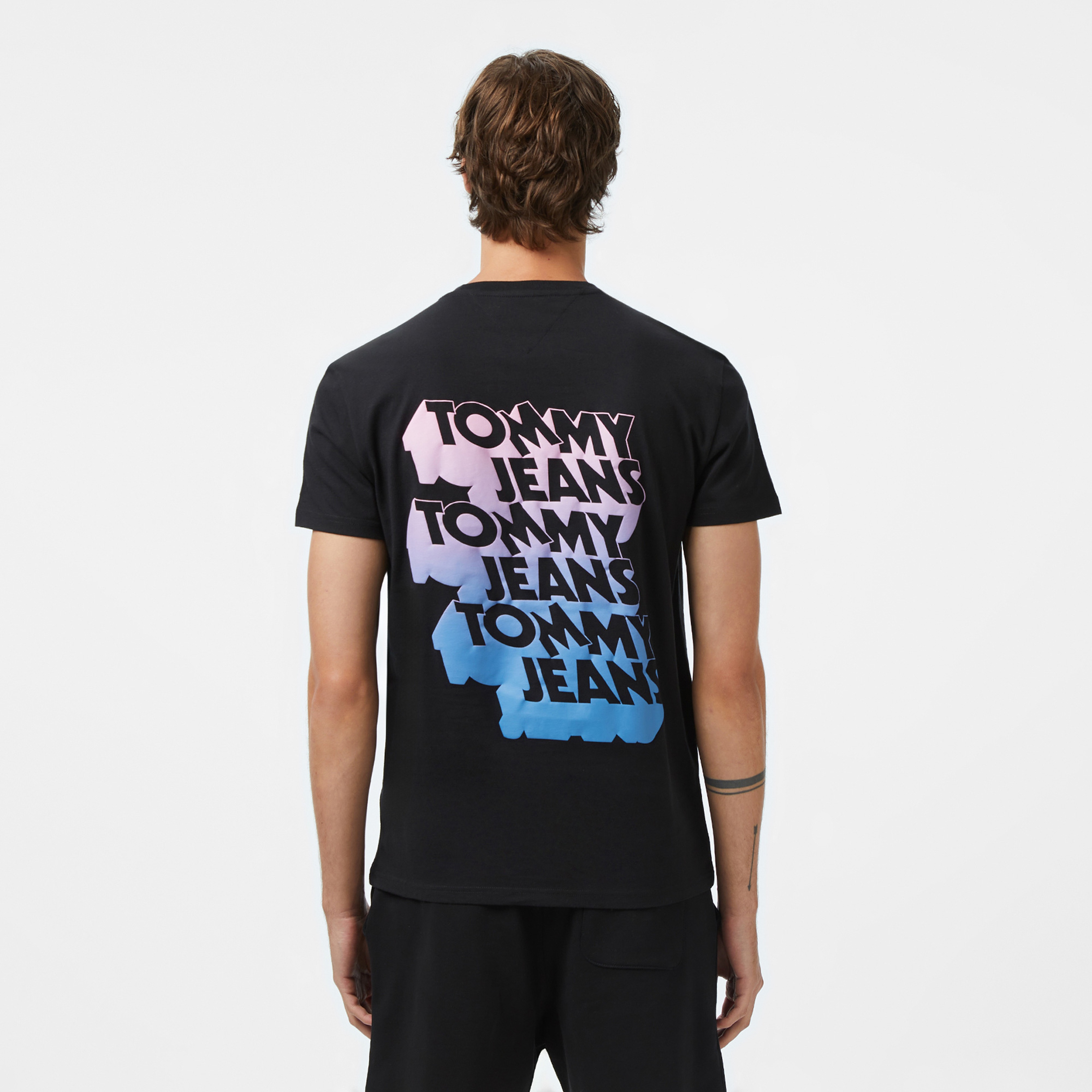 Tommy Jeans Stac Logo Erkek Siyah T-Shirt