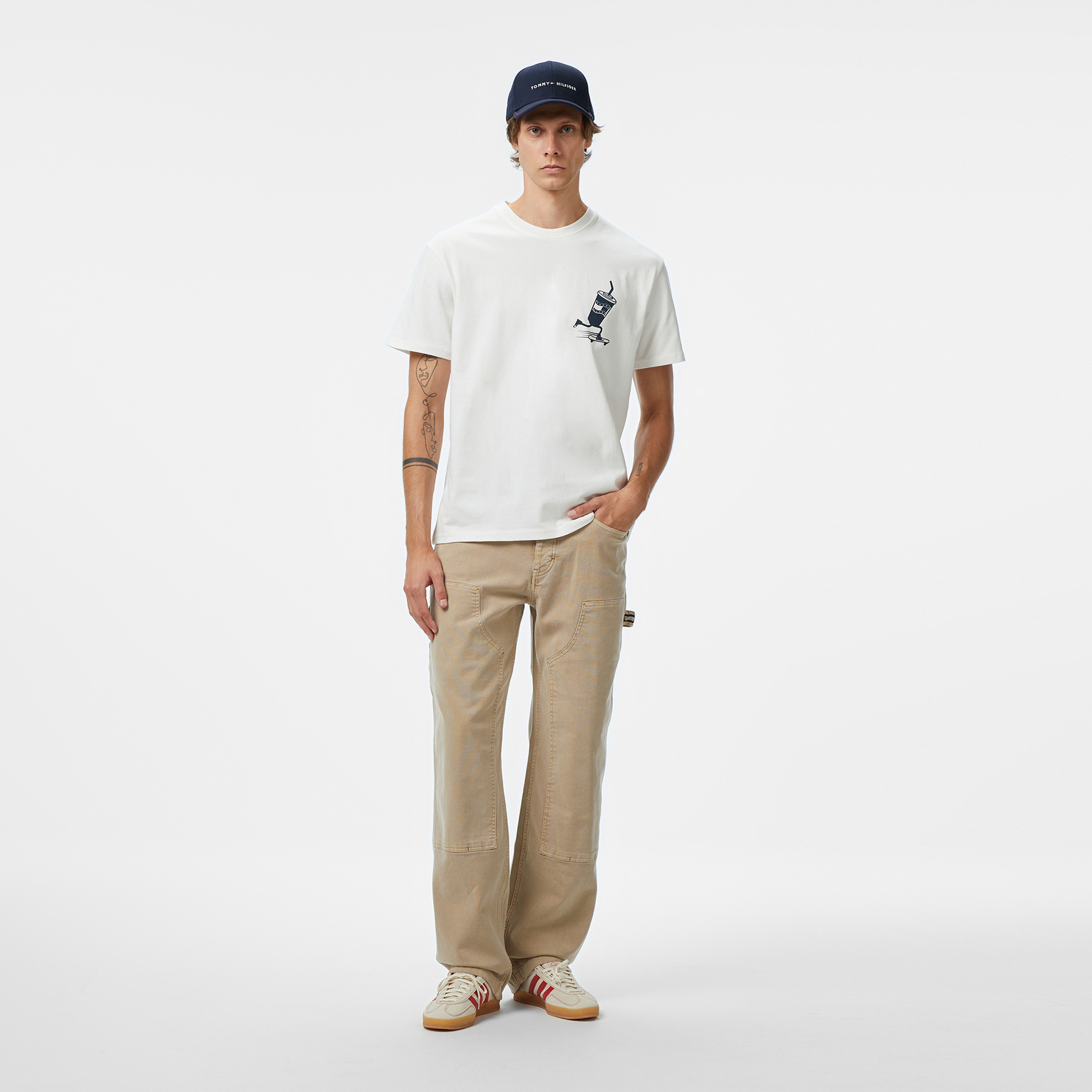 Tommy Hilfiger Back Logo Erkek Beyaz T-Shirt