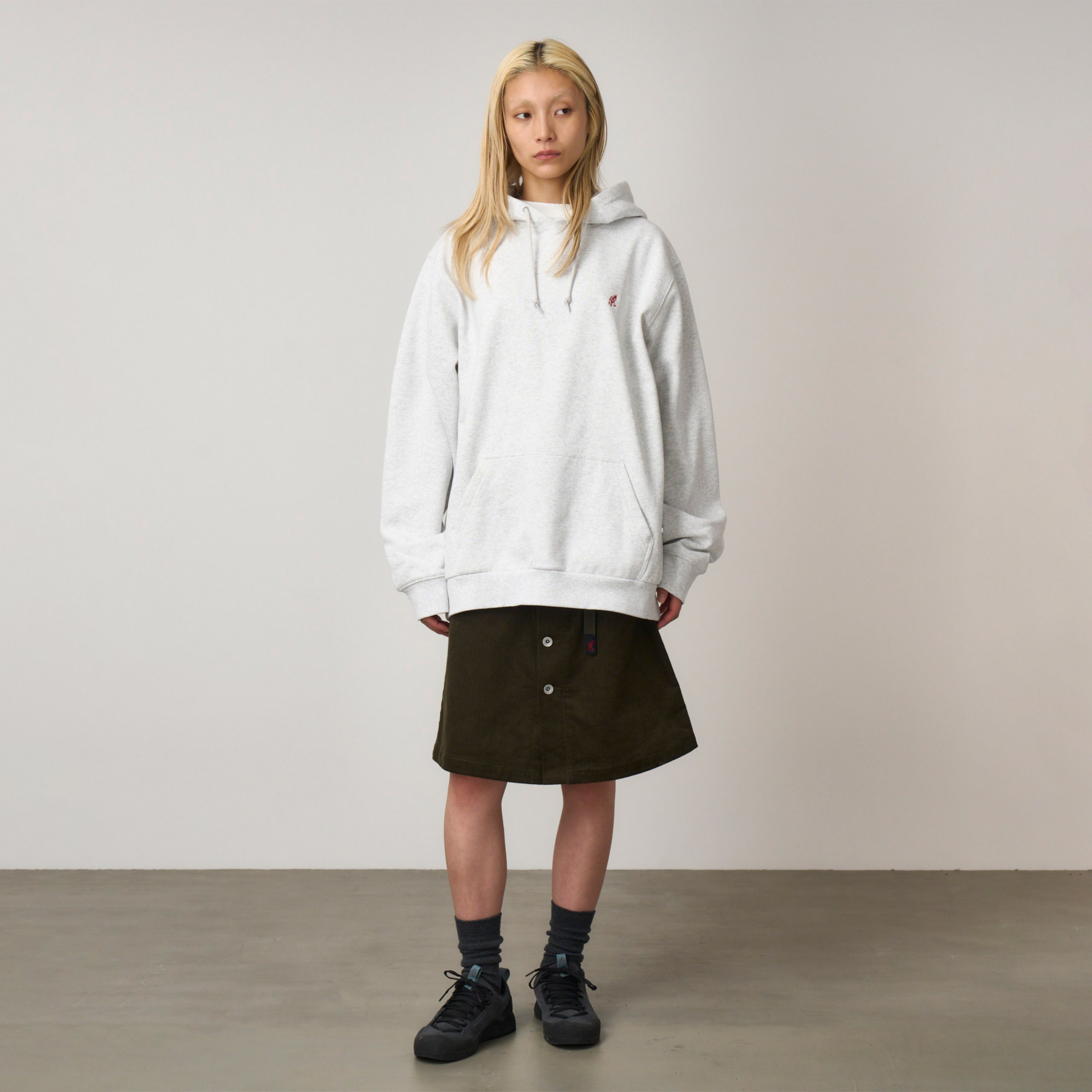 Gramicci One Point Hooded Erkek Gri Sweatshirt