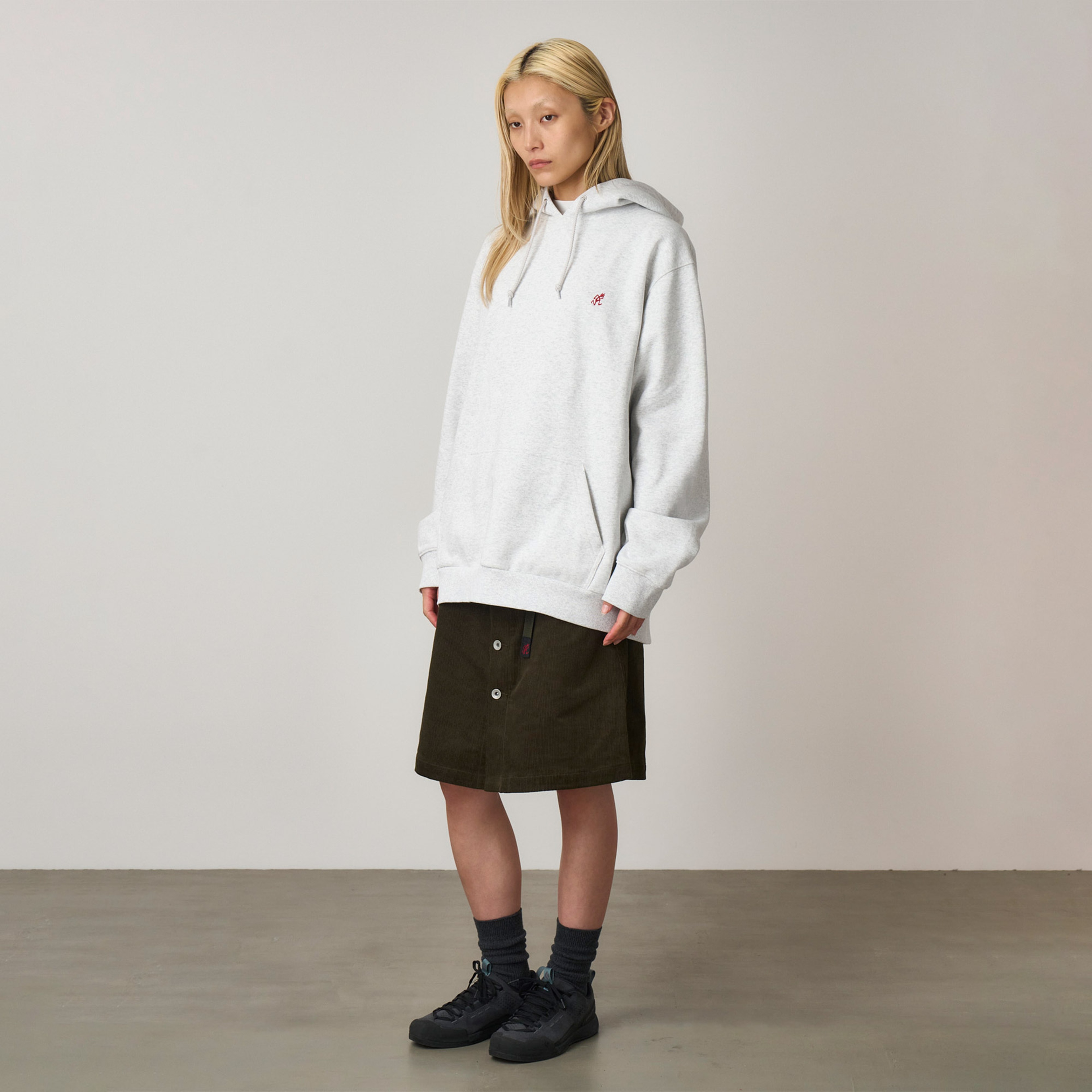 Gramicci One Point Hooded Erkek Gri Sweatshirt