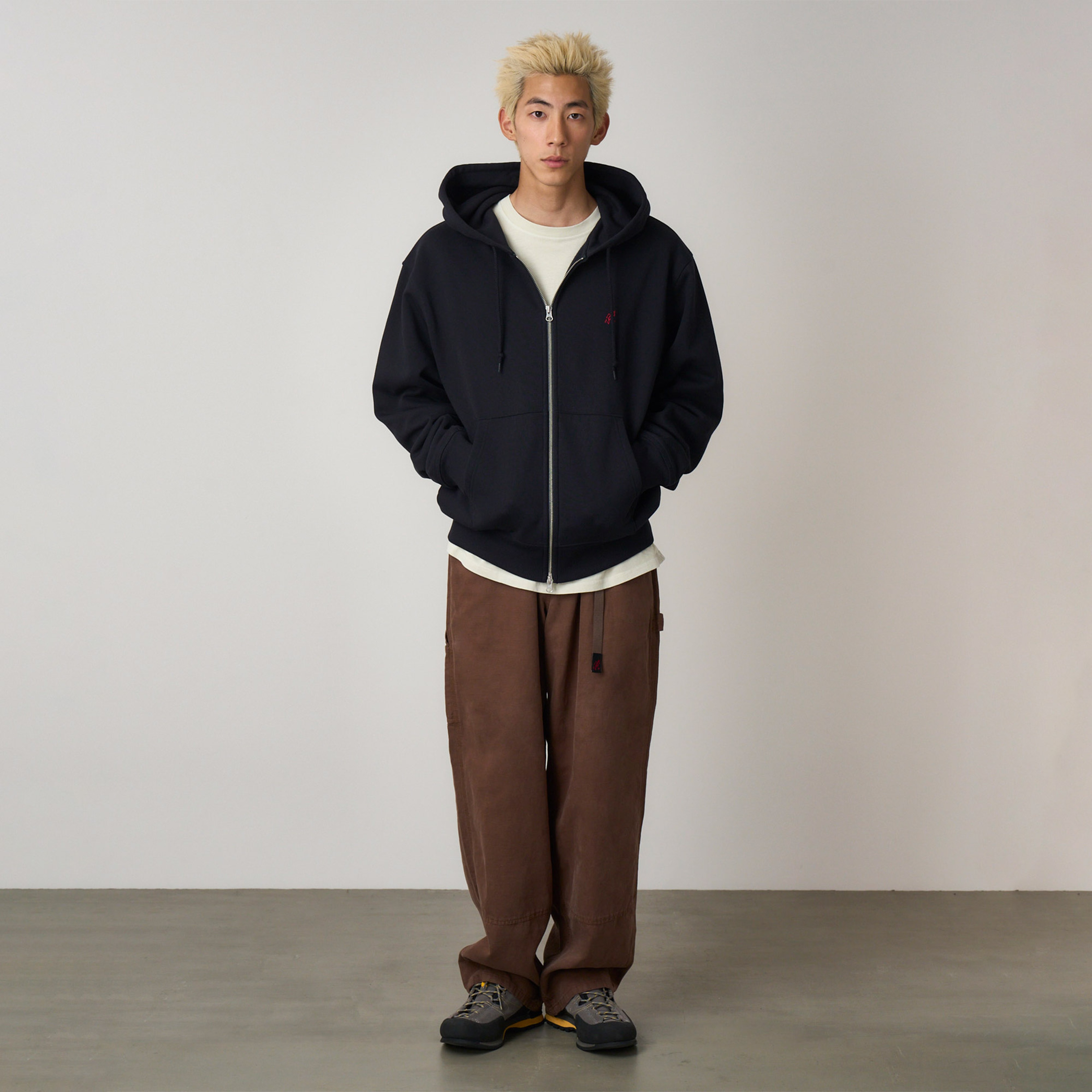 Gramicci One Point Hooded Zip Erkek Lacivert Sweatshirt