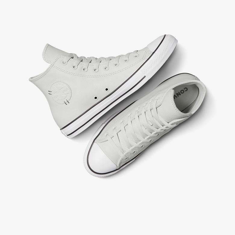 Converse Chuck Taylor All Star Leather Unisex Gri Sneaker