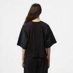 Emporio Armani Raglan Bloklu Kadın Siyah Crop T-Shirt