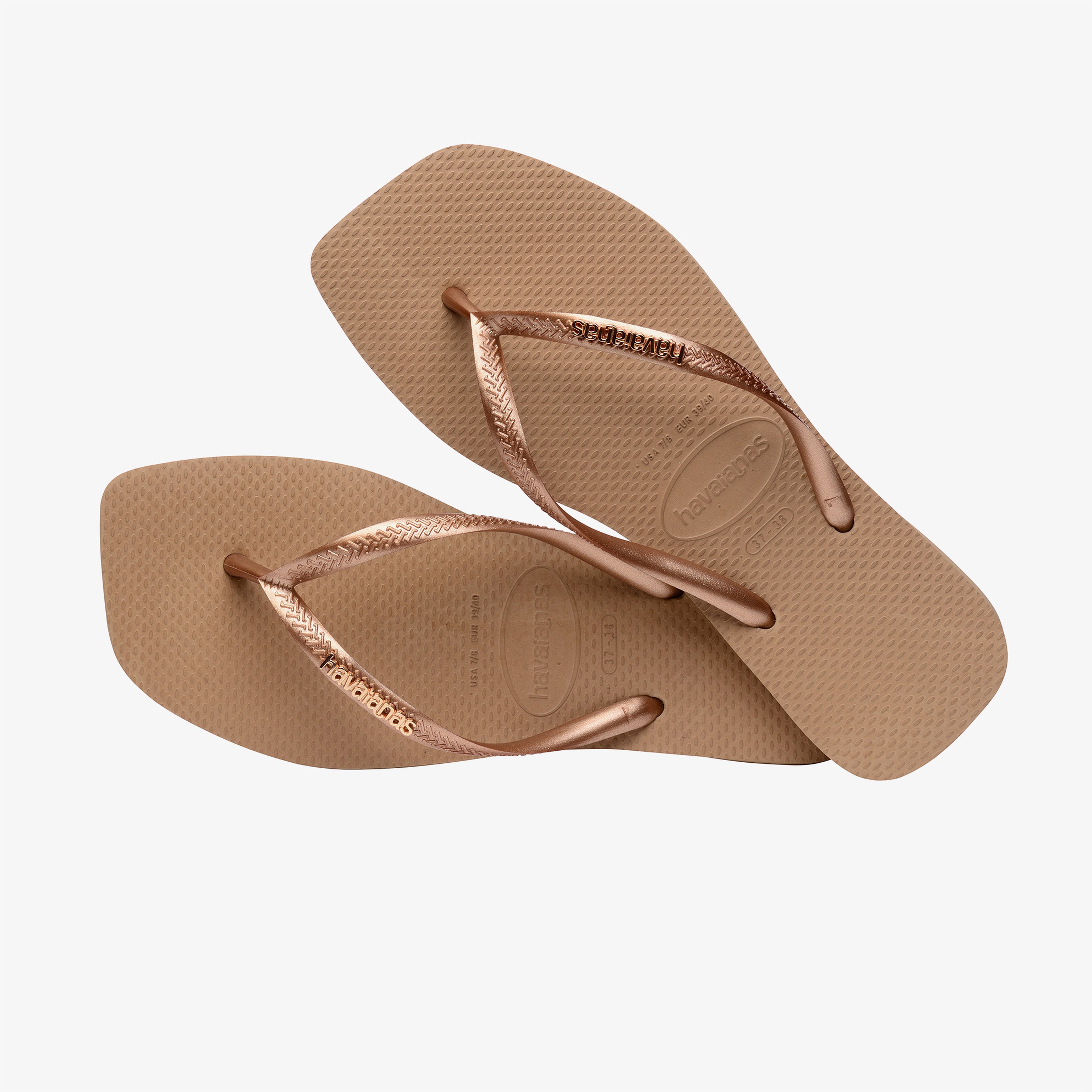Havaianas Slim Square Metallic Logo Kadın Sarı Terlik