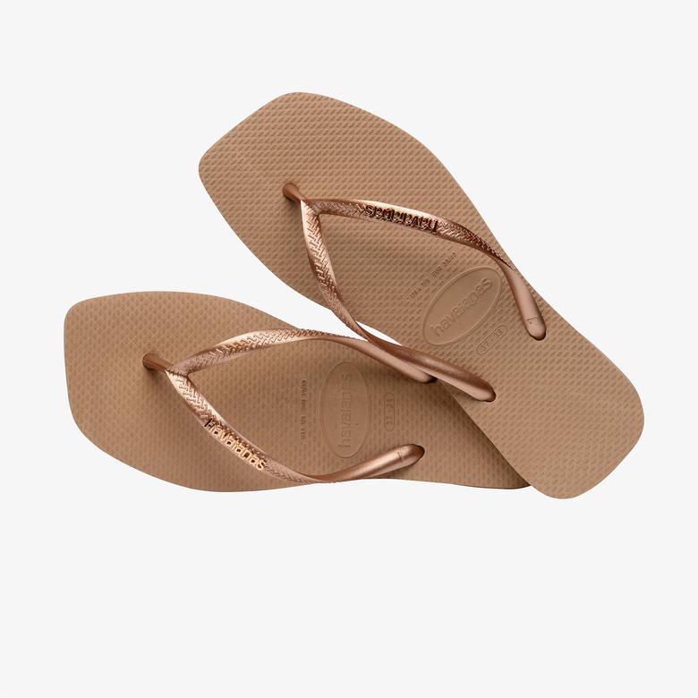Havaianas Slim Square Metallic Logo Kadın Sarı Terlik