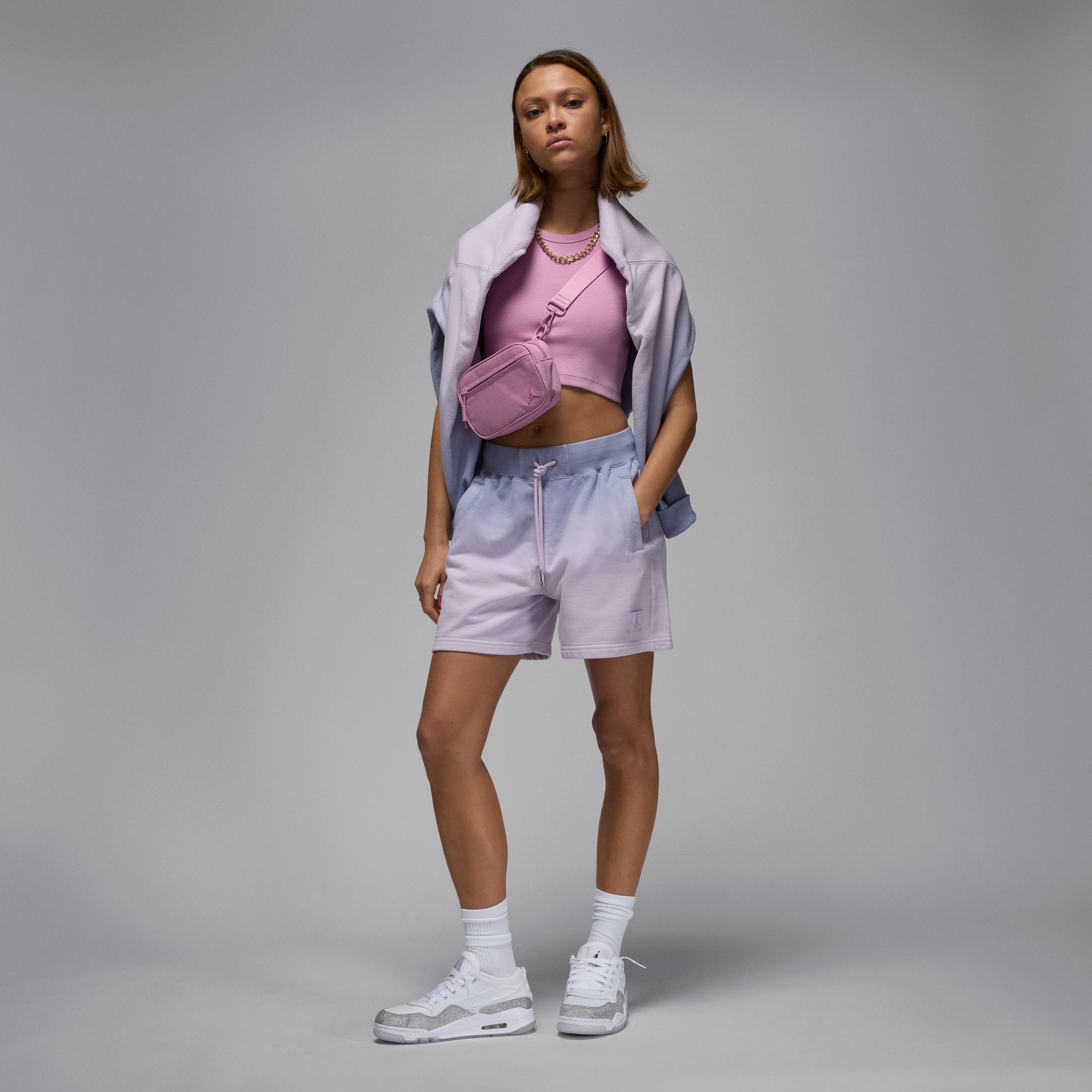 Jordan Flight Fleece Kadın Mor Şort
